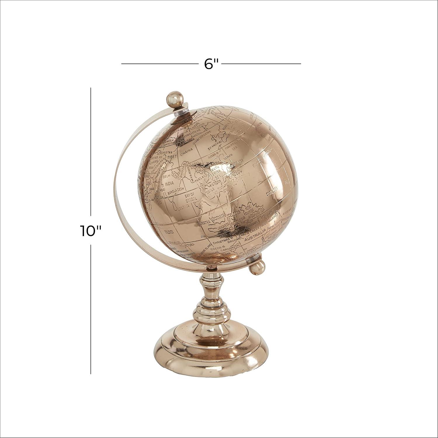 Novogratz Aluminum Metal Educational/Geographic Earth Rose Gold Globe