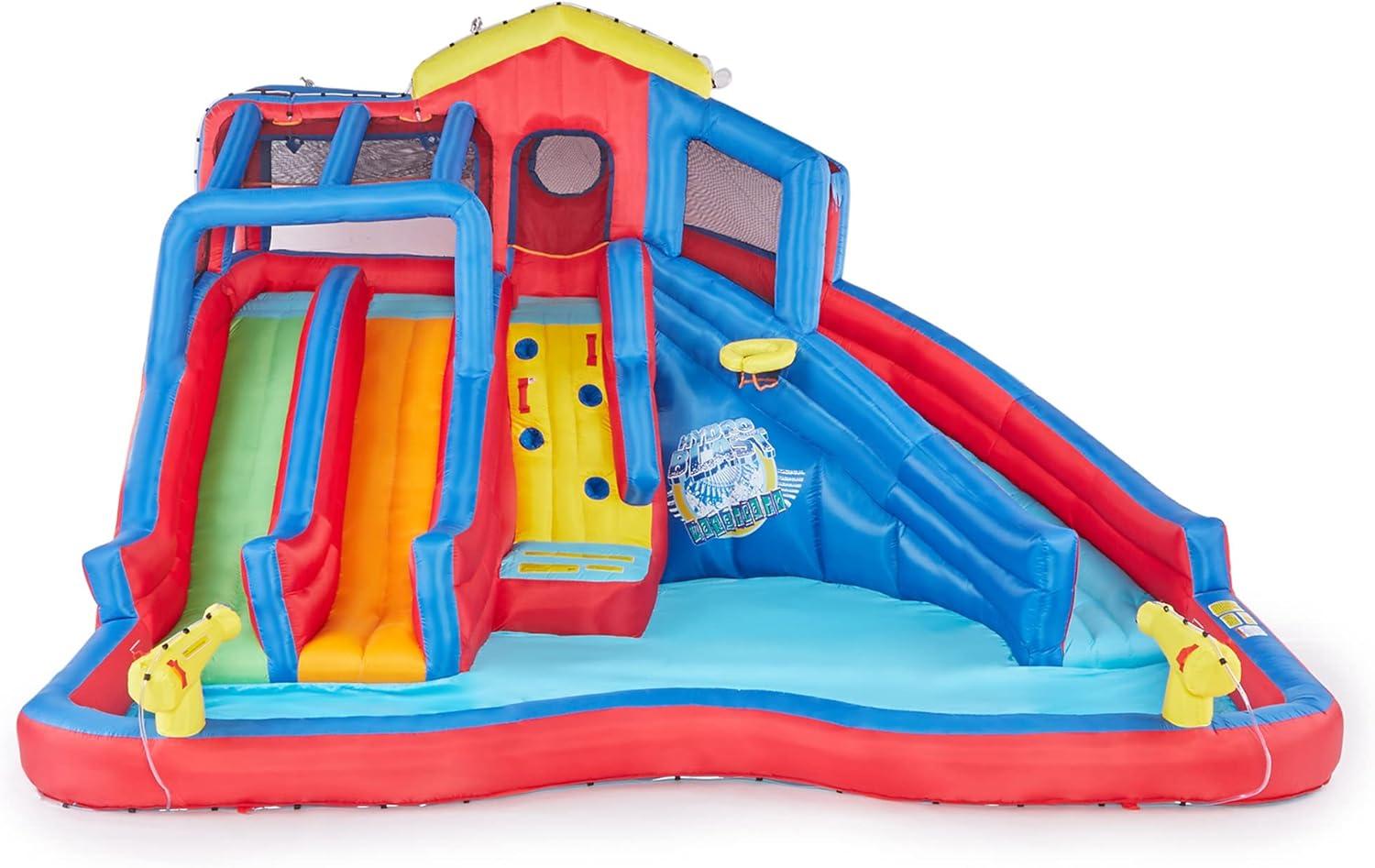 Banzai Banzai Pipeline Twist Kids Inflatable Outdoor Water Pool Aqua Park and Slides
