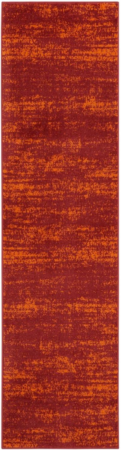 Nourison Essentials 2' x 6' Red Modern Indoor/Outdoor Rug