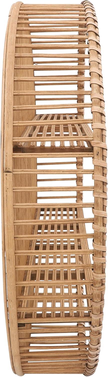 5"Wx31" Diameter, Bamboo Wall Shelf, Natural Finish, Rustic and Decorative Storage Solution for Bedroom, Bathroom,