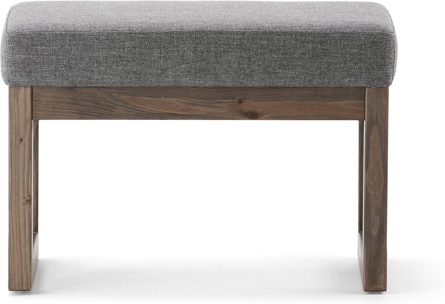 Simpli Home Milltown Solid Wood Footstool Small Ottoman Bench In Grey