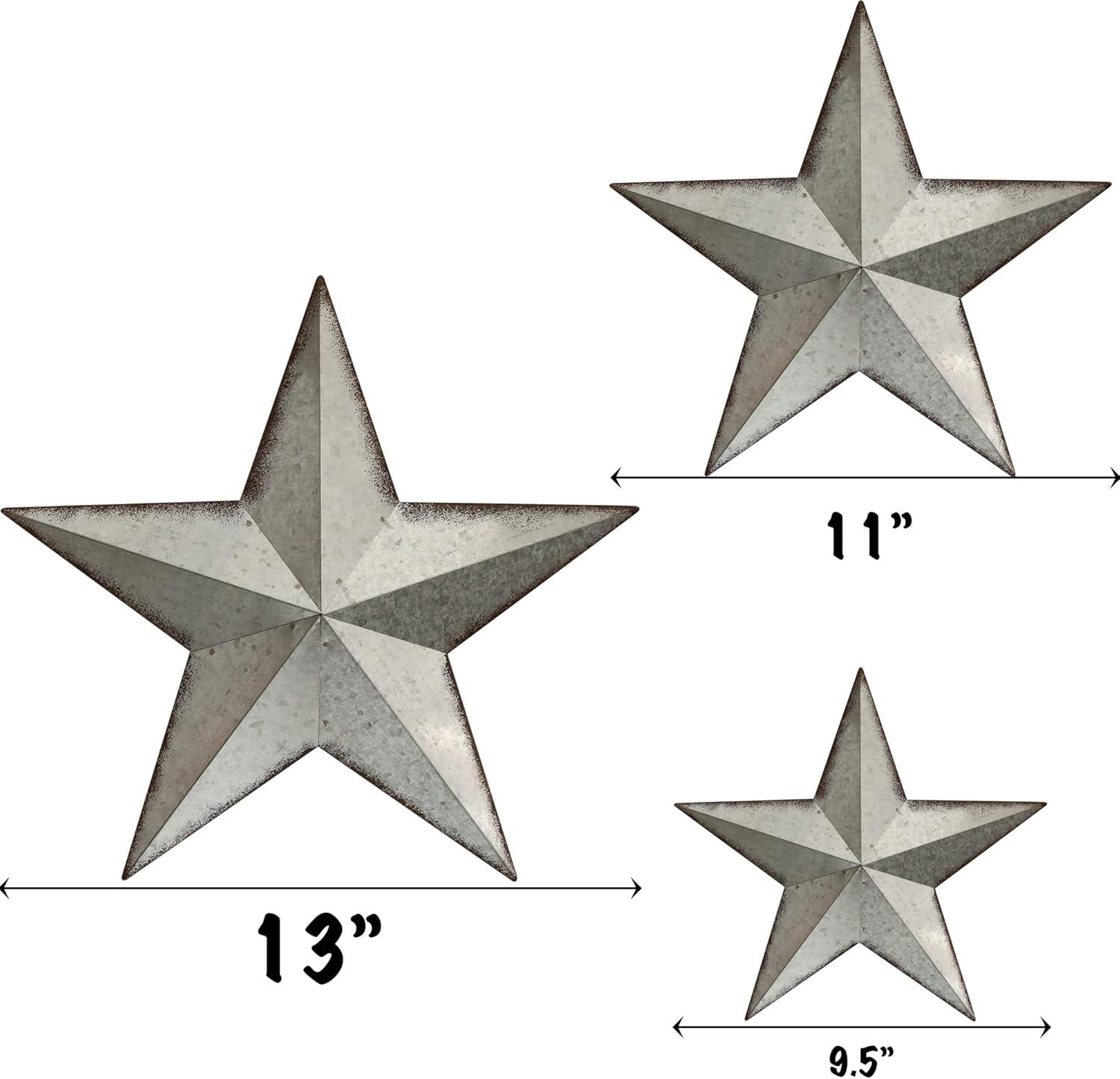 Set of 3 Metal Stars Indoor Outdoor Wall Decors - Olivia & May