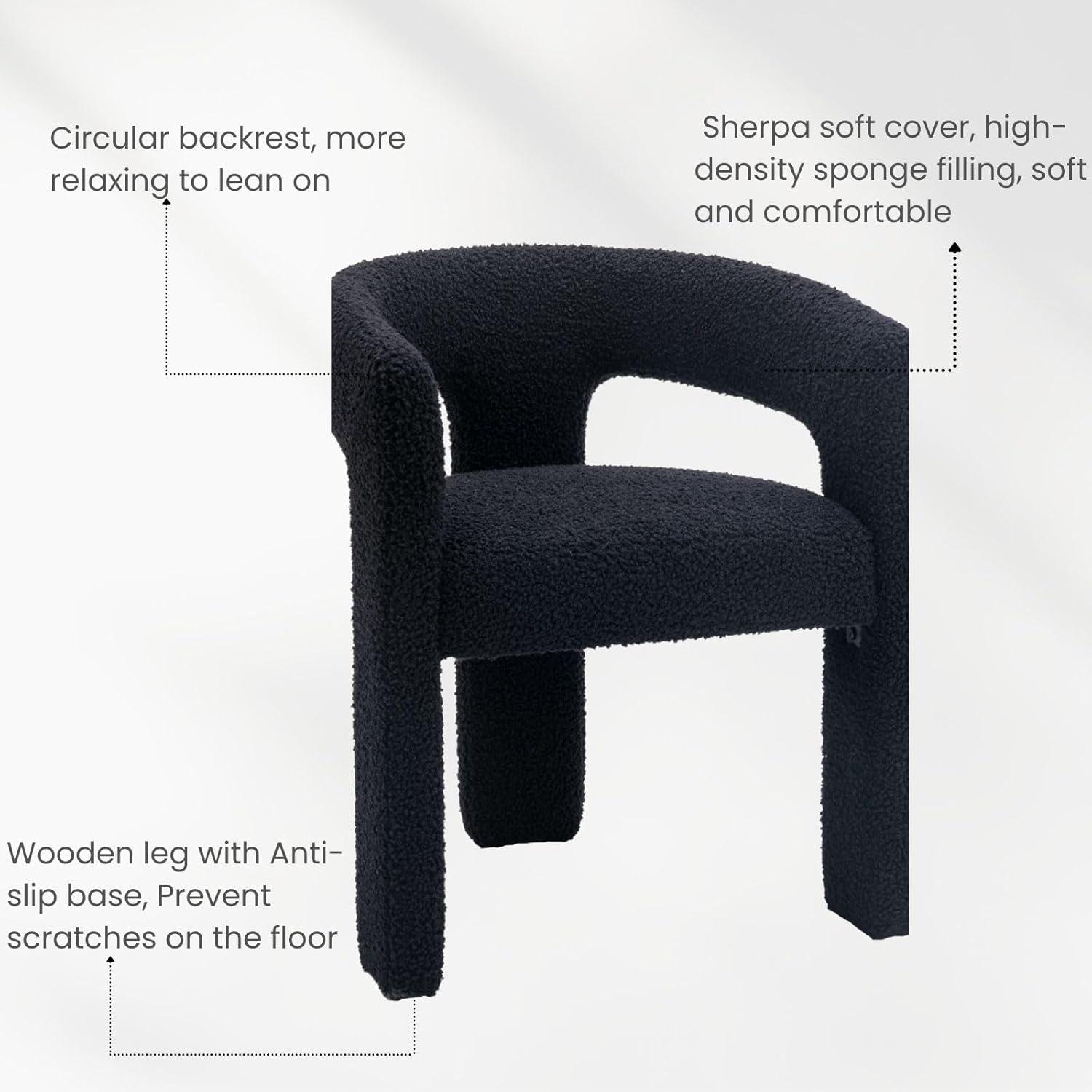 wahson office chair Modern Dining Chairs Barrel Dining Chair Upholstered Dining Room Chair with Arm Comfy Accent Side Chair for Dining Room/Living Room (Set of 2)