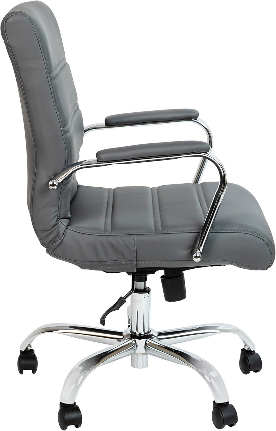 Flash Furniture Mid-Back Executive Swivel Office Chair with Metal Frame and Arms