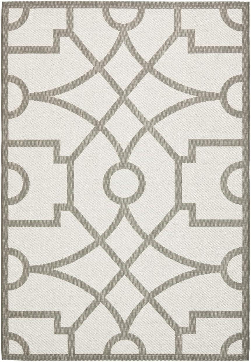 Gray Rectangular Hand-Tufted Washable Synthetic Area Rug 5'3" x 7'7"