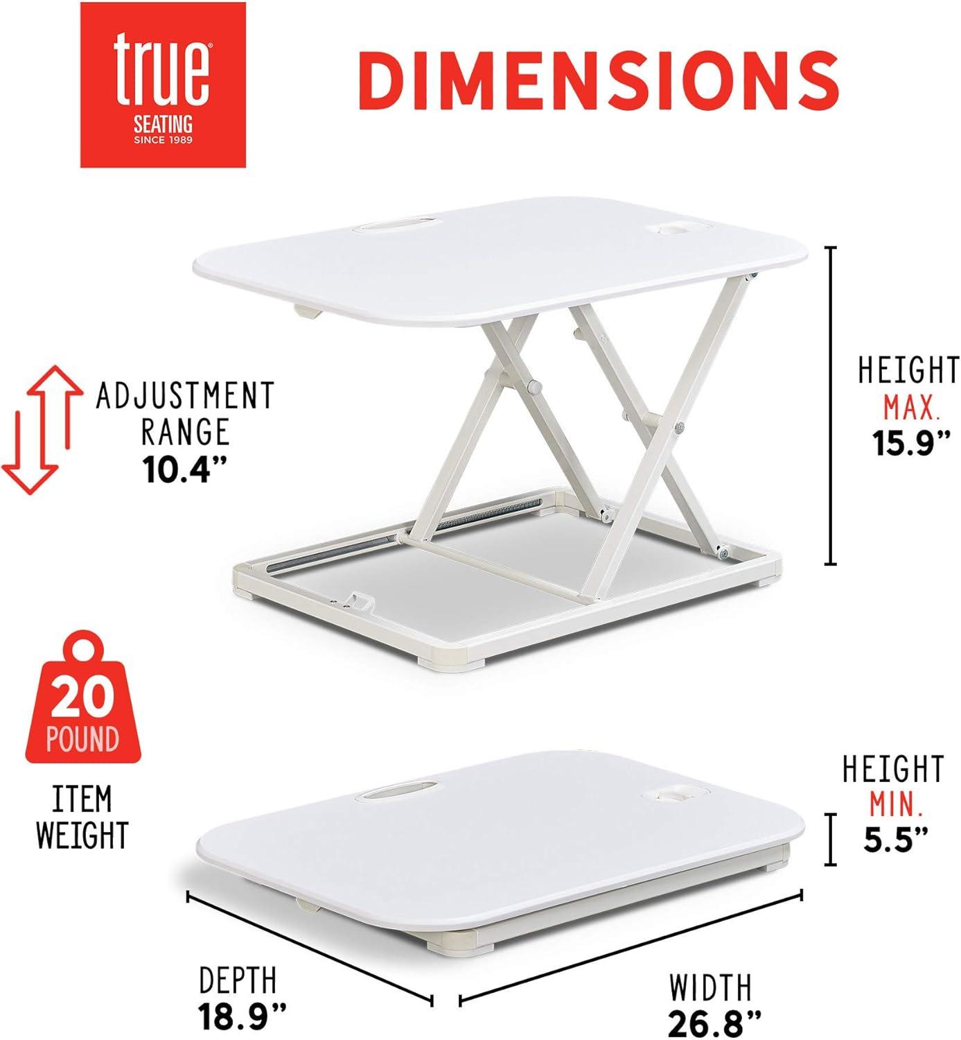 White Adjustable Height Laptop Standing Desk Converter