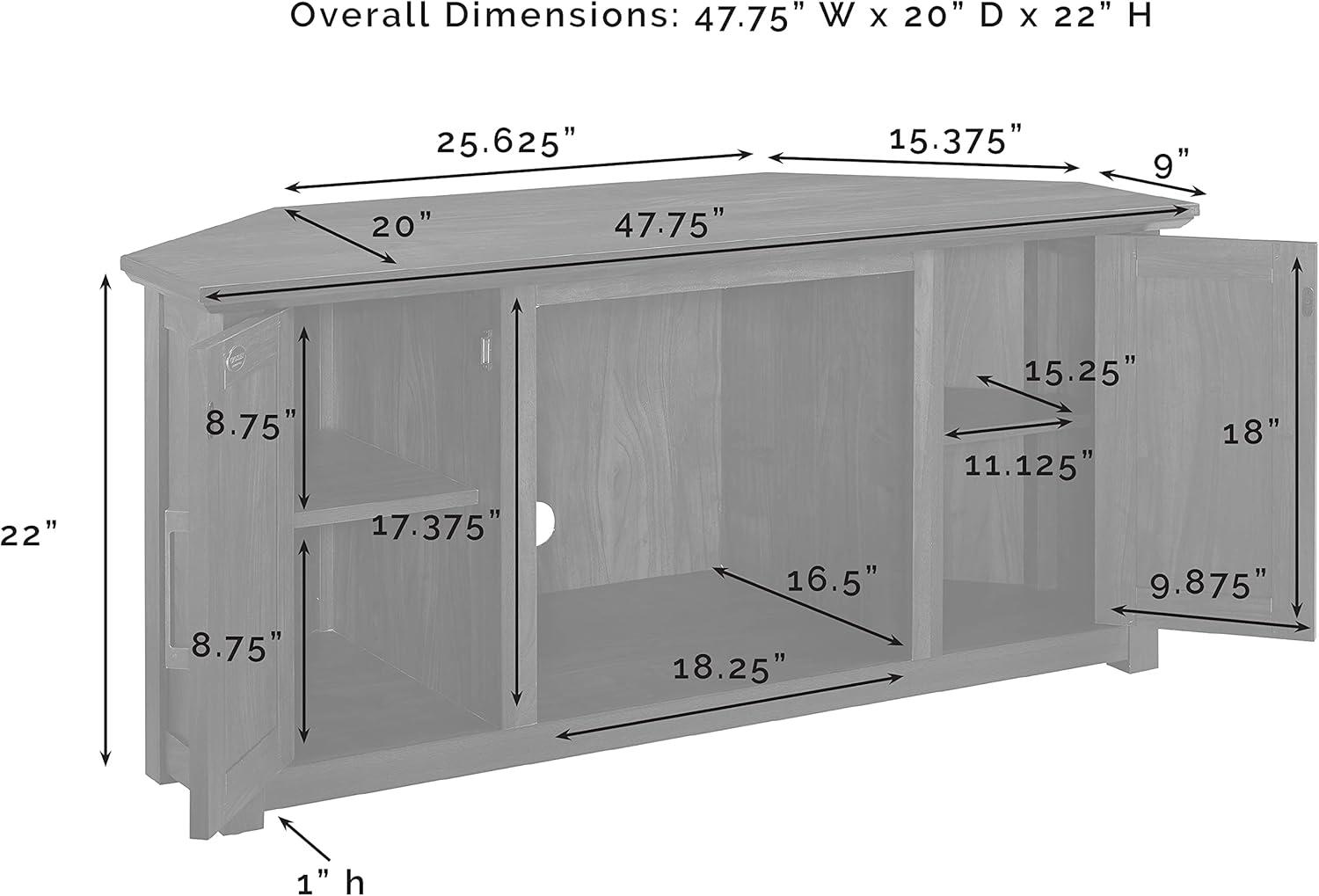 Camden Corner TV Stand for TVs up to 50" with Fireplace - Crosley