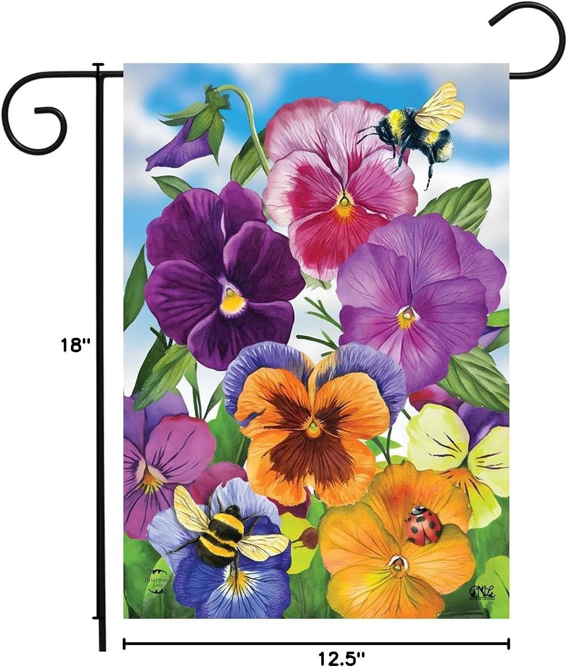 Pansies Spring Garden Flag 12.5 x 18 Briarwood Lane