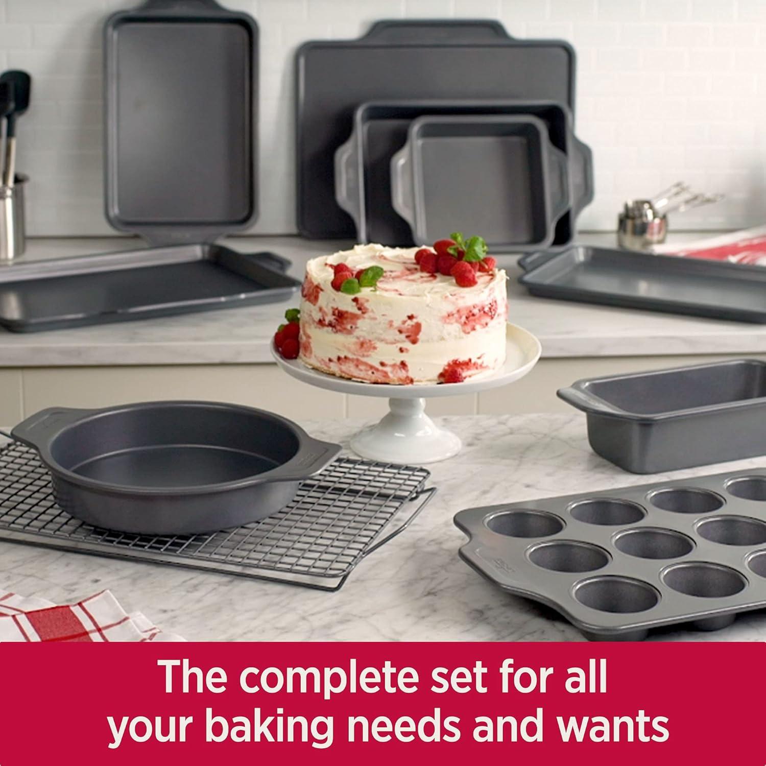 10-Piece Silver Nonstick Steel Bakeware Set