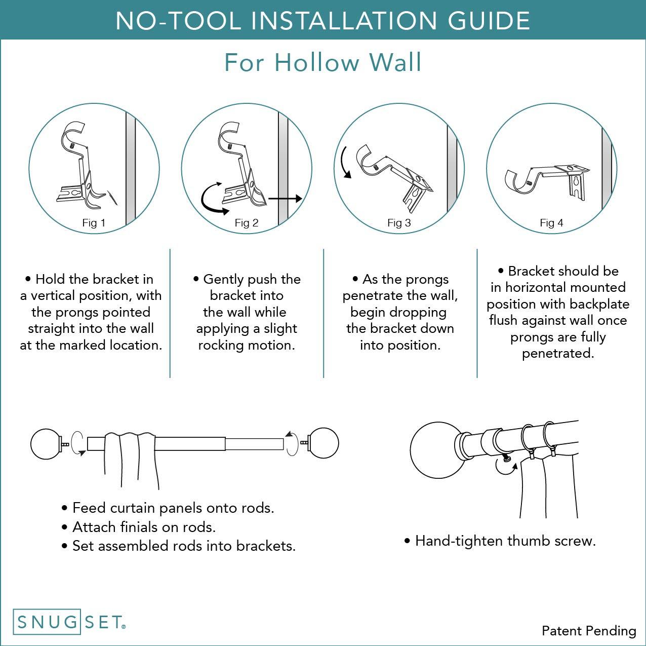 SnugSet Andrew Steel Adjustable Single Curtain Rod