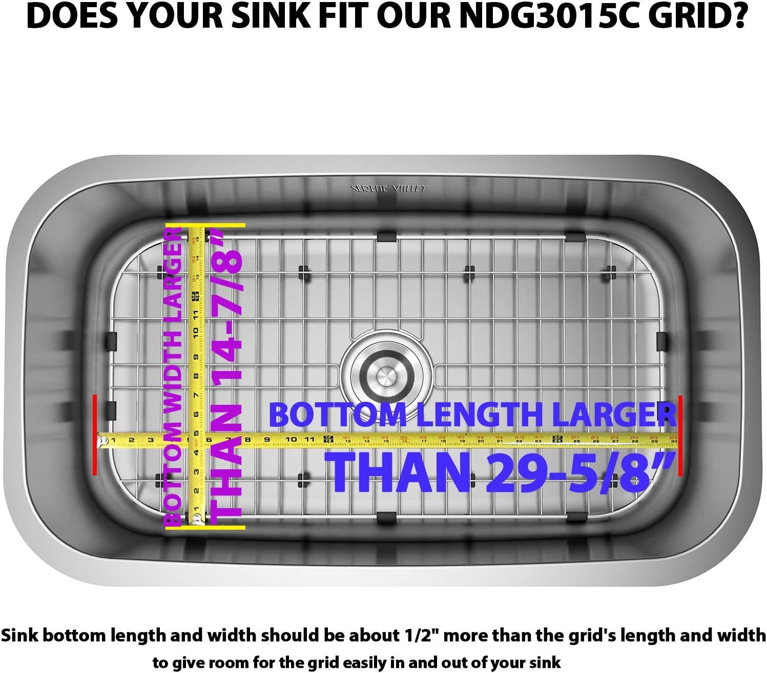 29.61-in x 14.88-in Center Drain Heavy-Duty Stainless Steel Sink Grid