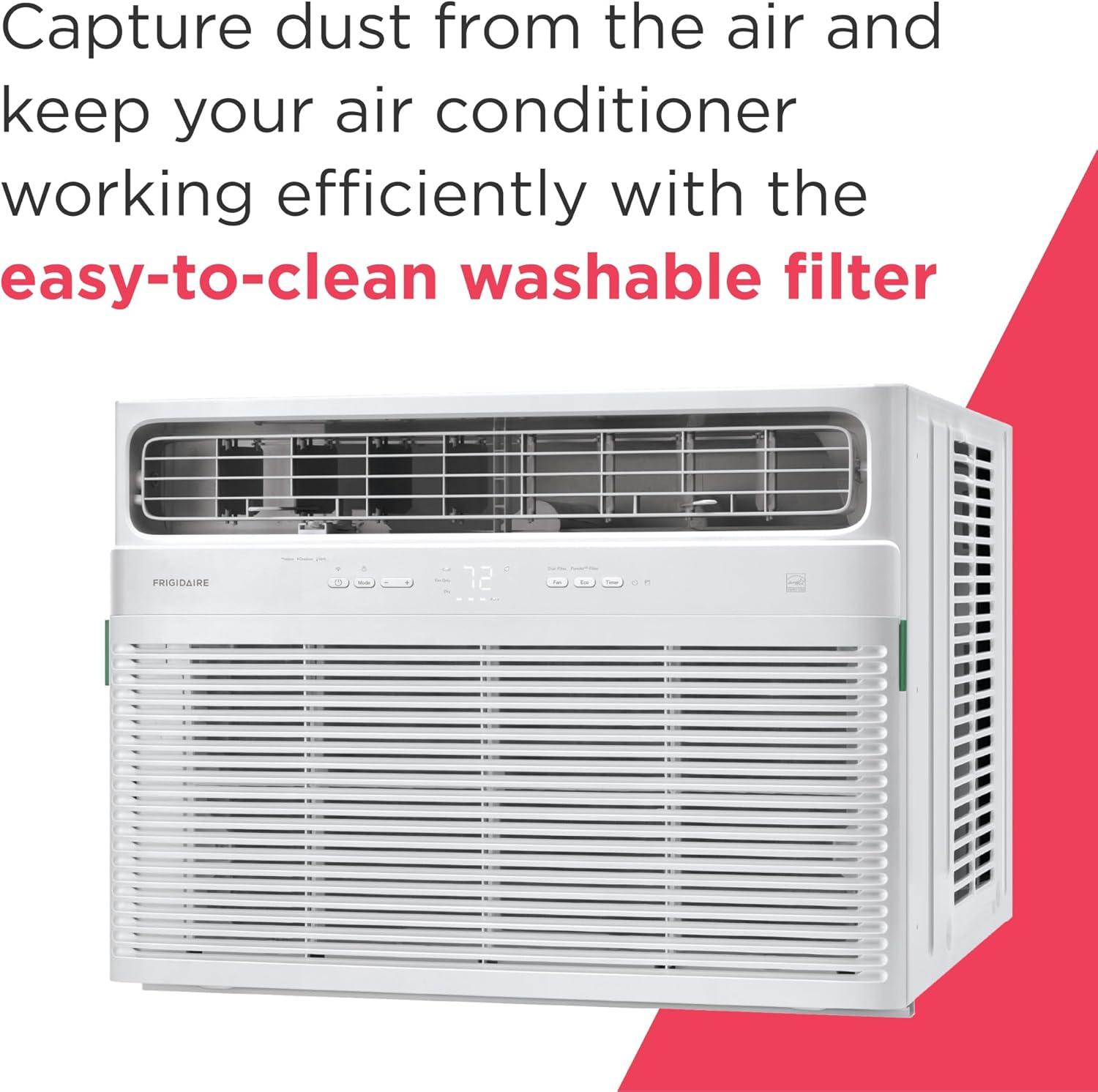 Frigidaire 24,000 BTU Smart Inverter Window Air Conditioner with Wi-Fi and Energy Star Certification, Cools Up to 1,020 Sq. Ft., Ultra Quiet Operation, White