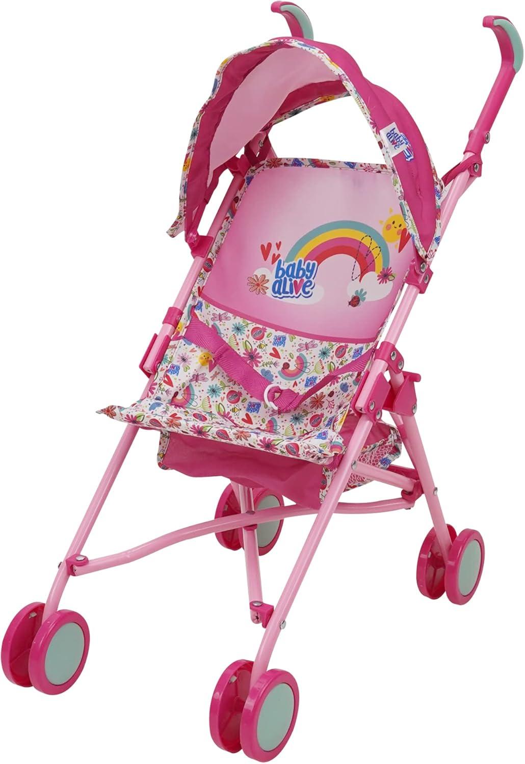 Baby Alive: Doll Stroller - Pink & Rainbow - Fits Dolls Up To 24"