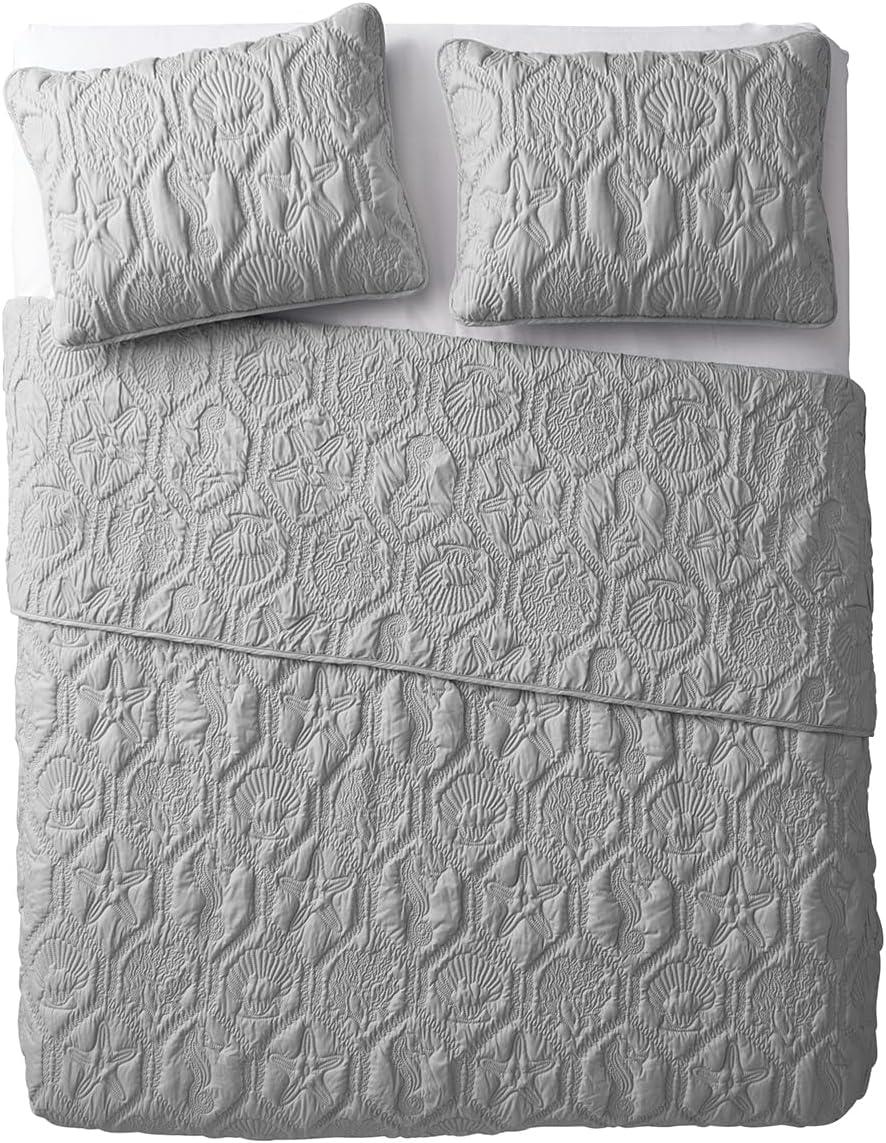 VCNY Shore 3-Piece Embossed Quilt Set