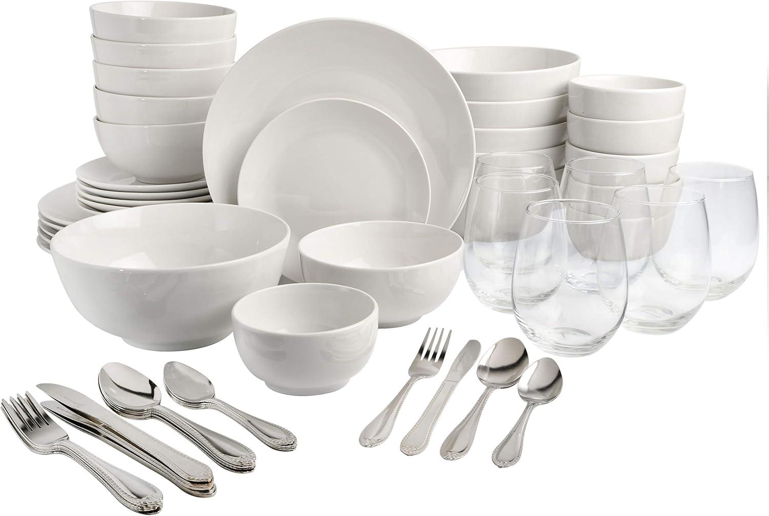 Gibson Home Gibson Home All U Need 60 Piece Plates Bowls Glassware Forks Spoons and Knives Dinnerware Set for 6