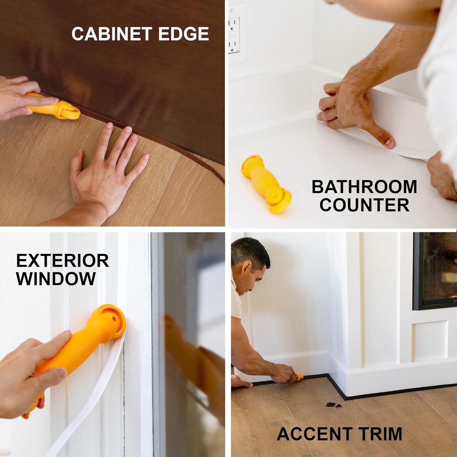 1/2 in. x 10 ft. White PVC Inside Corner Self-adhesive Flexible Caulk and Trim Molding (2-Pack)