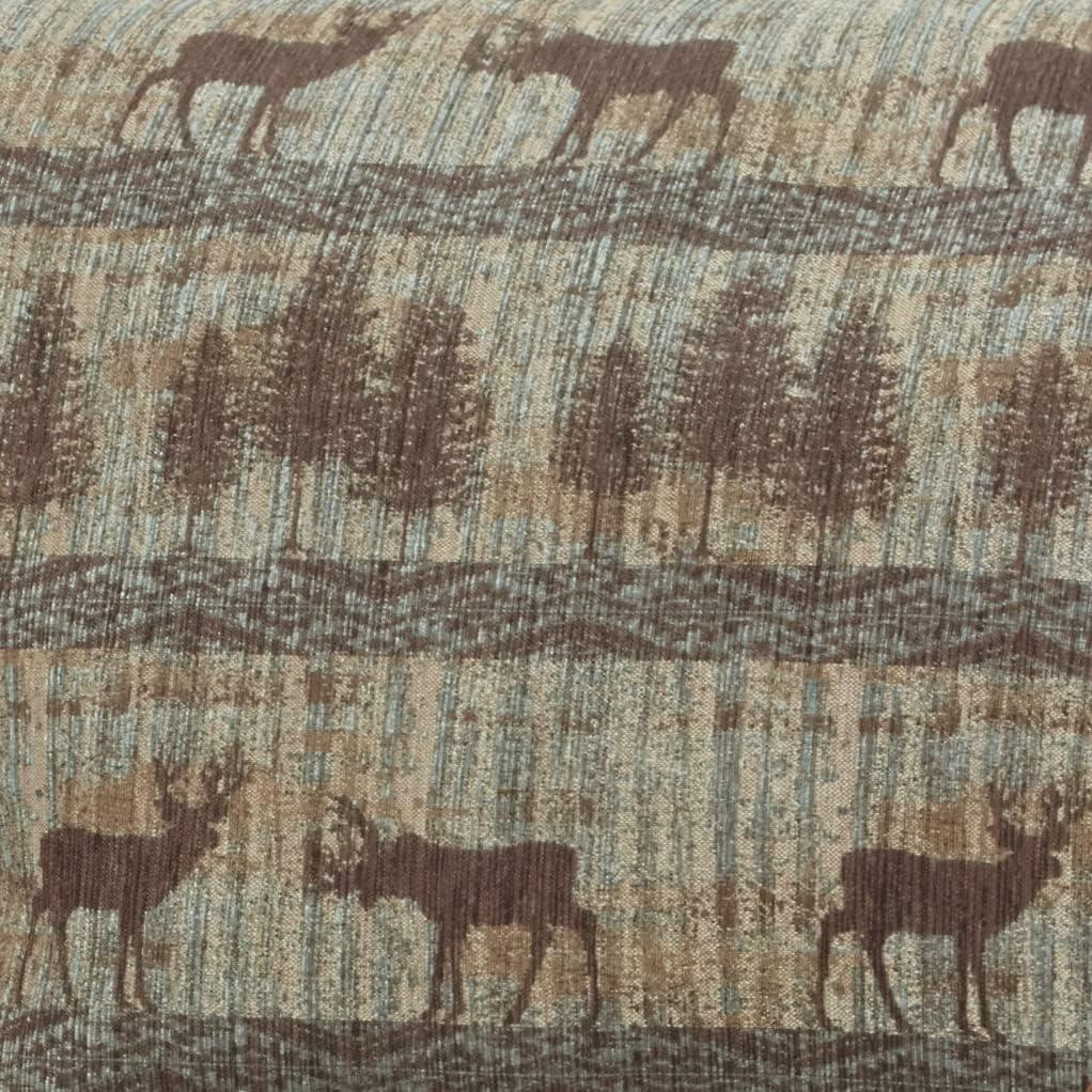 Rustic Lodge Deer Tapestry & Brown Microfiber Accent Chair Set