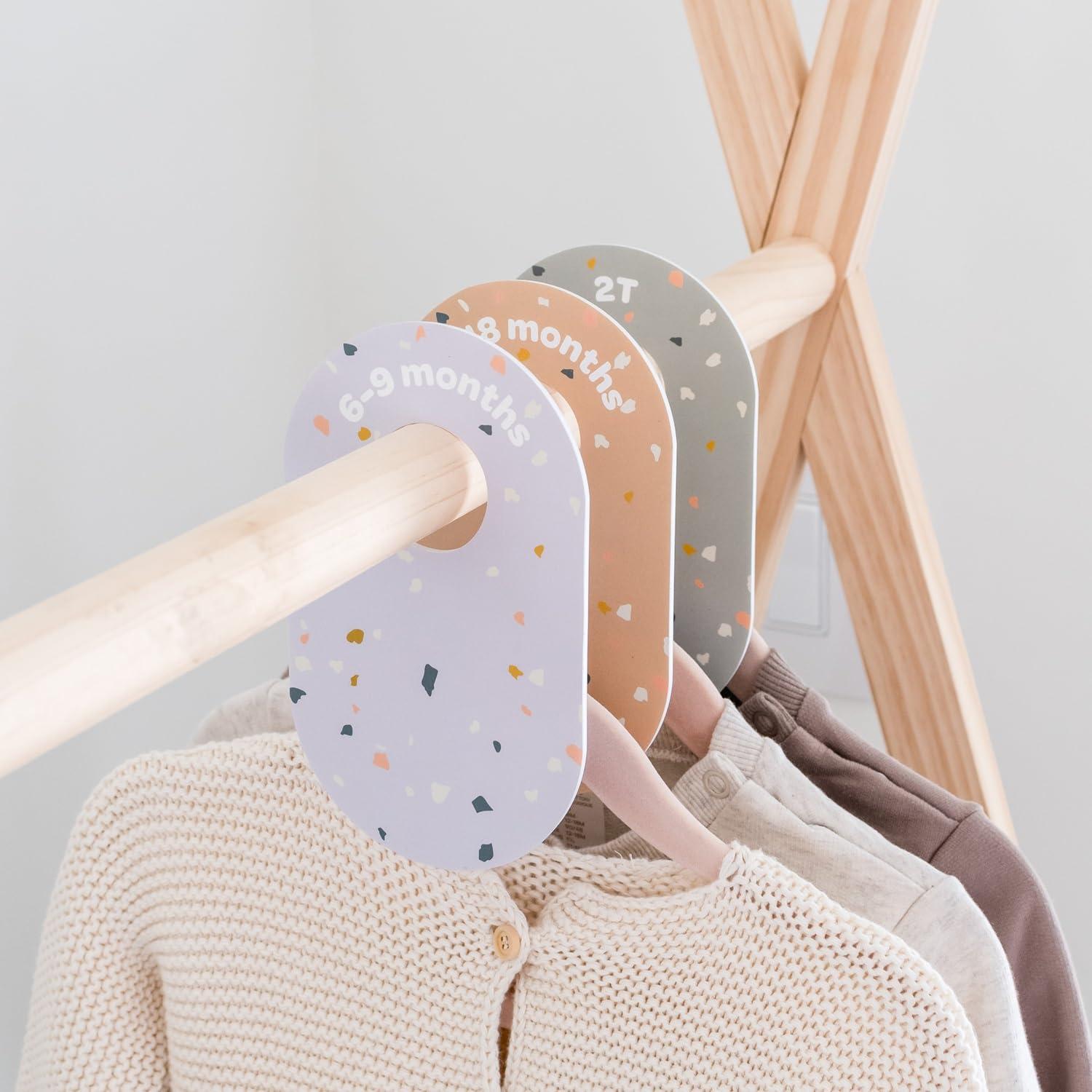 3 Sprouts 3 Sprouts Baby Closet Dividers (Newborn To 24 Months) – Pack Of 8 - Terrazzo (Set of 8)