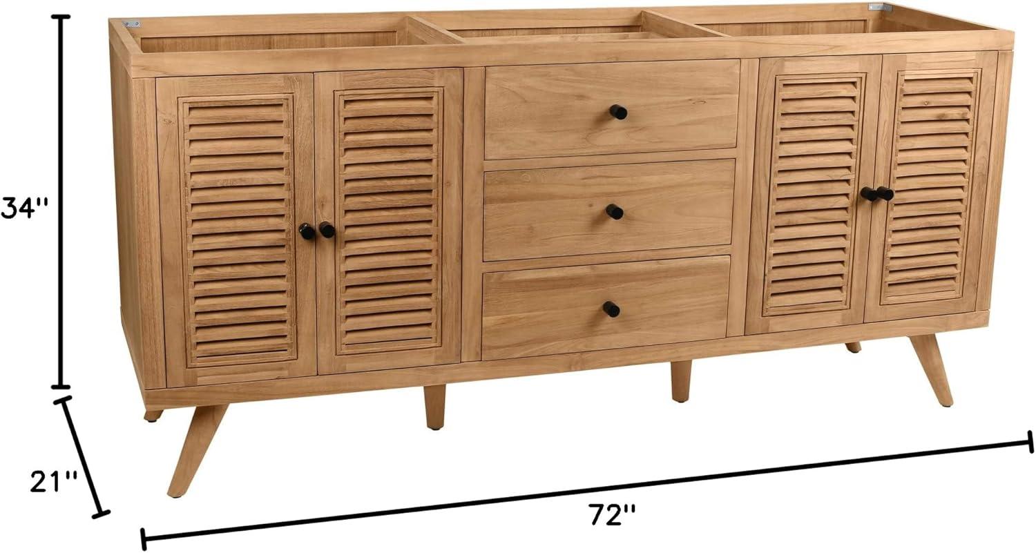 Harper 72" Natural Teak Double Freestanding Wood Vanity