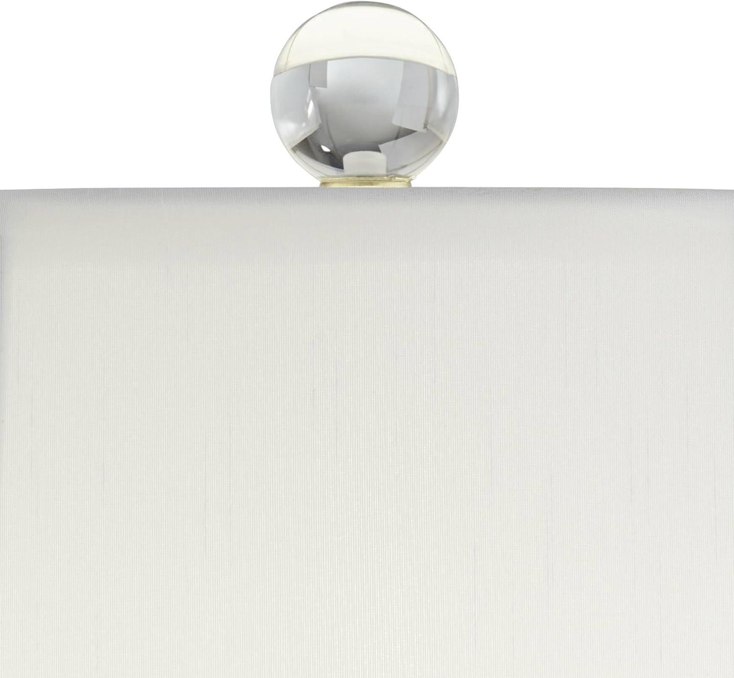 Vienna Full Spectrum Traditional Table Lamps 28.75" Tall Set of 2 Faceted Crystal and Brass White Bell Shade for Living Room Family Bedroom