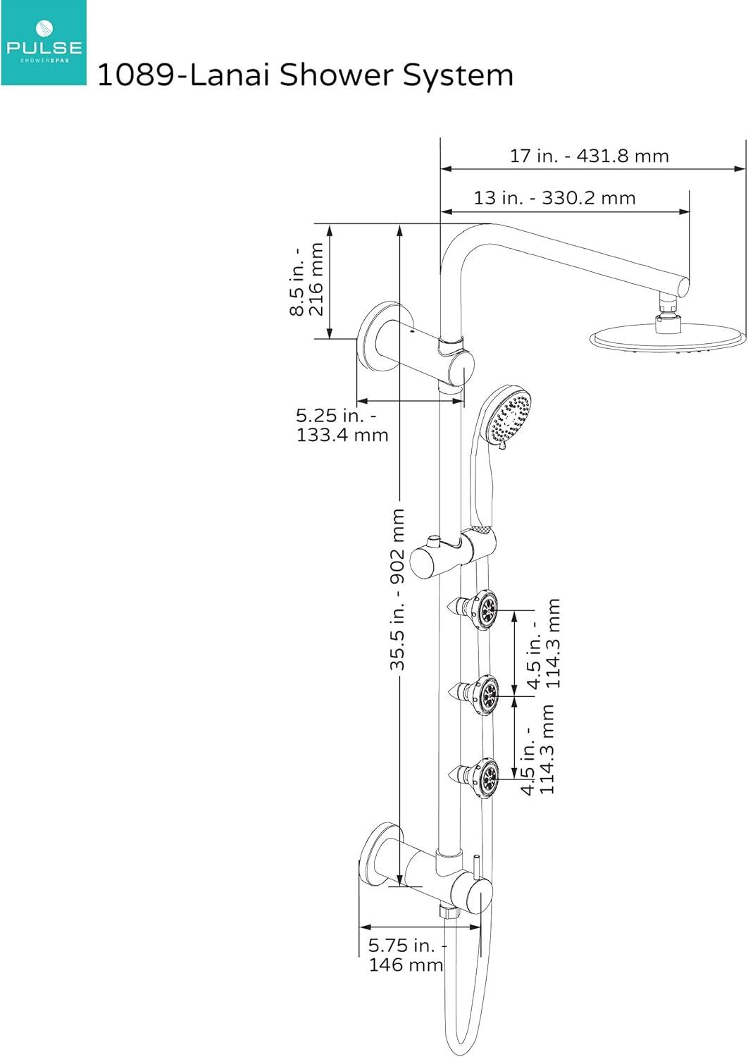 Brushed Nickel Multi-Function Shower System with Rain Showerhead