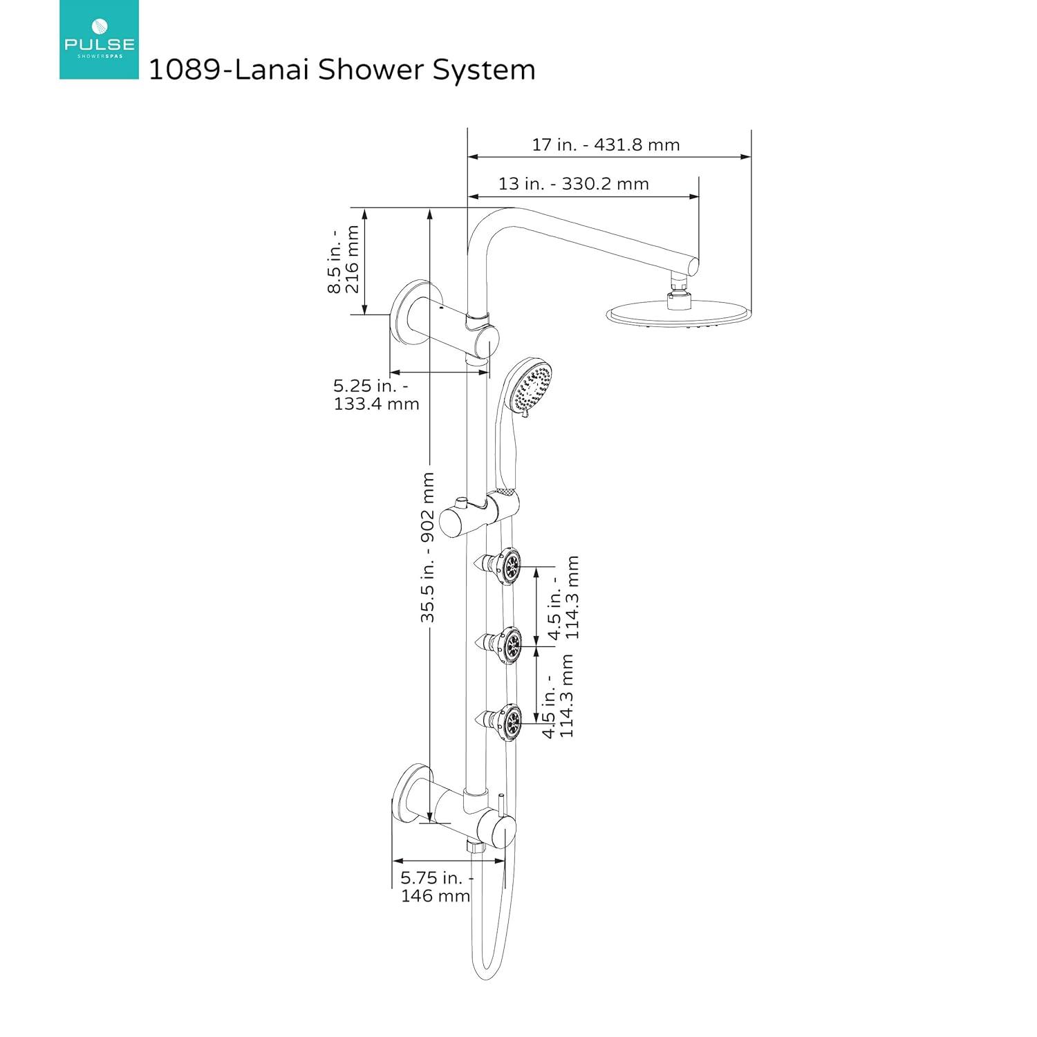 Lanai Complete Shower System 2.5 GPM