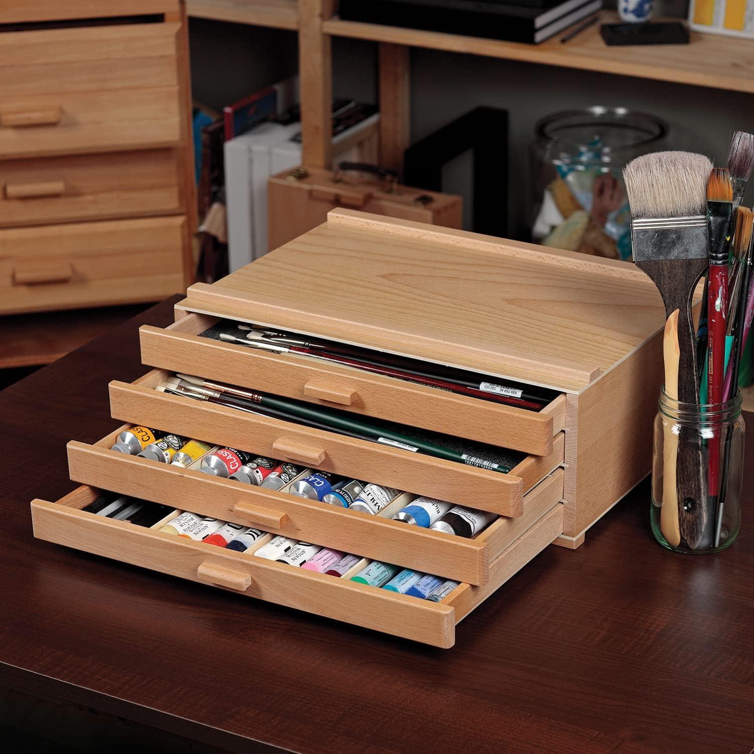 HG Art Concepts Artists Storage Chests - Premium Studio Organizer for Paint Tubes, Brushes, Pencils, Markers, & More!