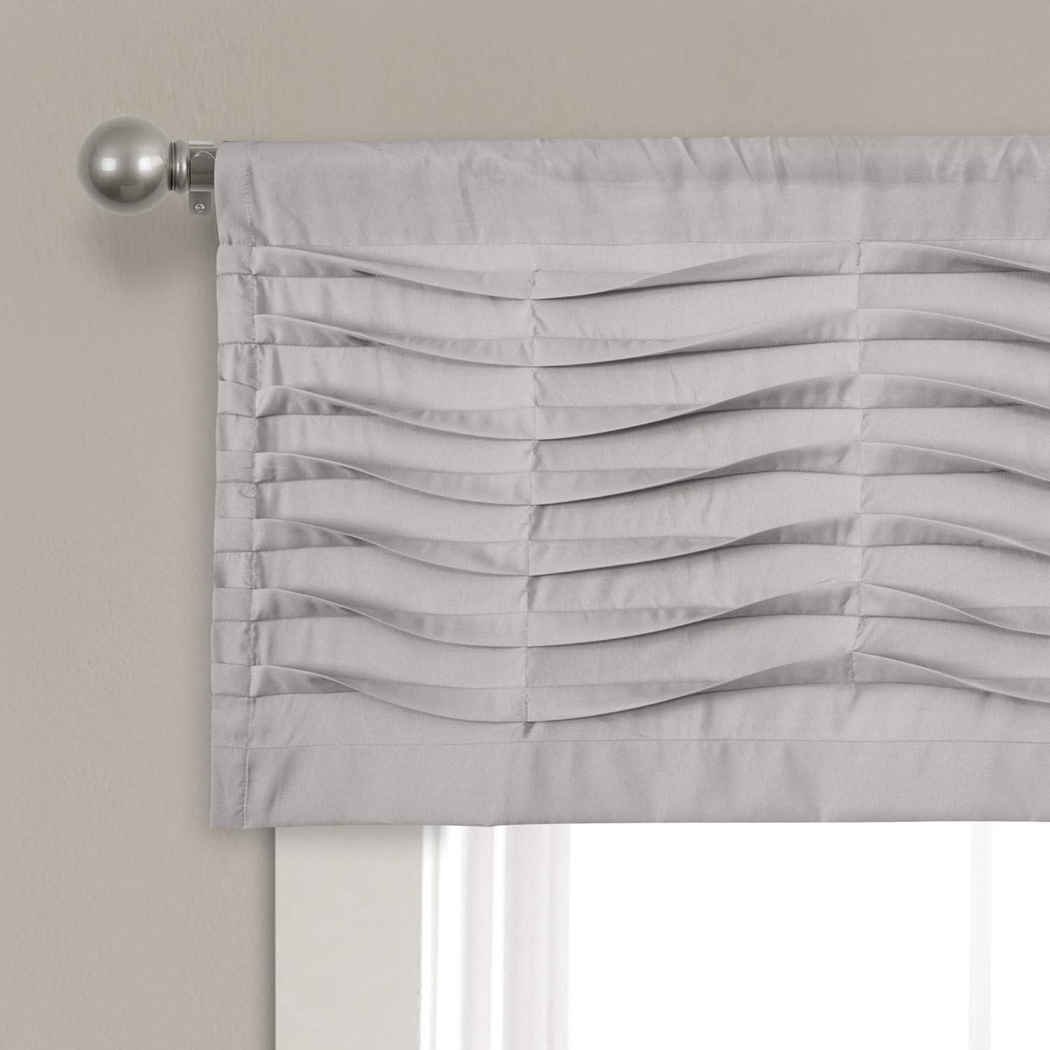 Lush Decor Tailored 52'' W Window Valance Blue,Cream,Dark Gray,Light Gray,White