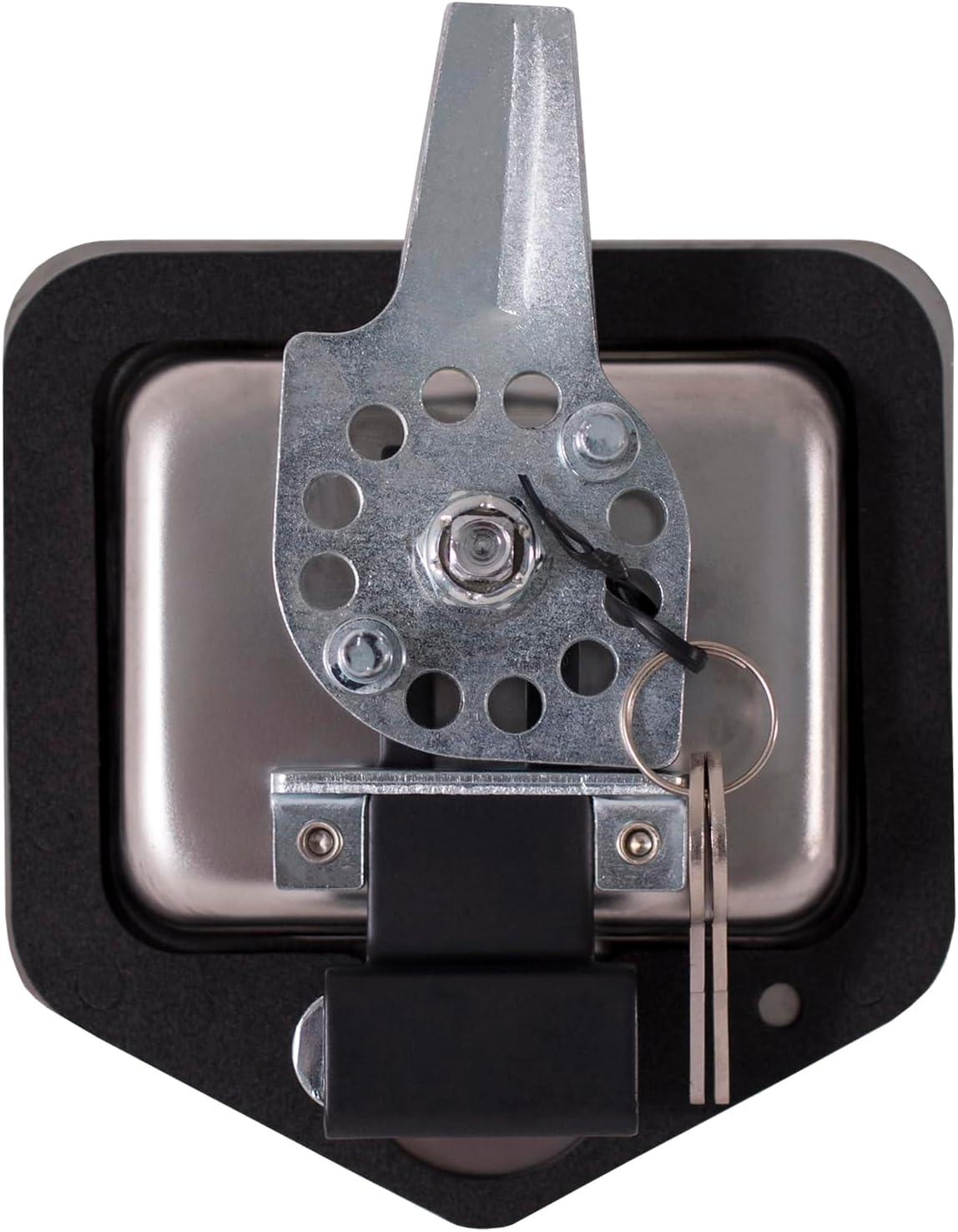 Buyers Products L8835 T-Handle Latch, Locking 3-Point Latch with Gasket, with 2 Keys, Polished Stainless Steel, for Truck Bed Tool Boxes, Trailer Doors, RVs, Campers, Truck Cap Latch