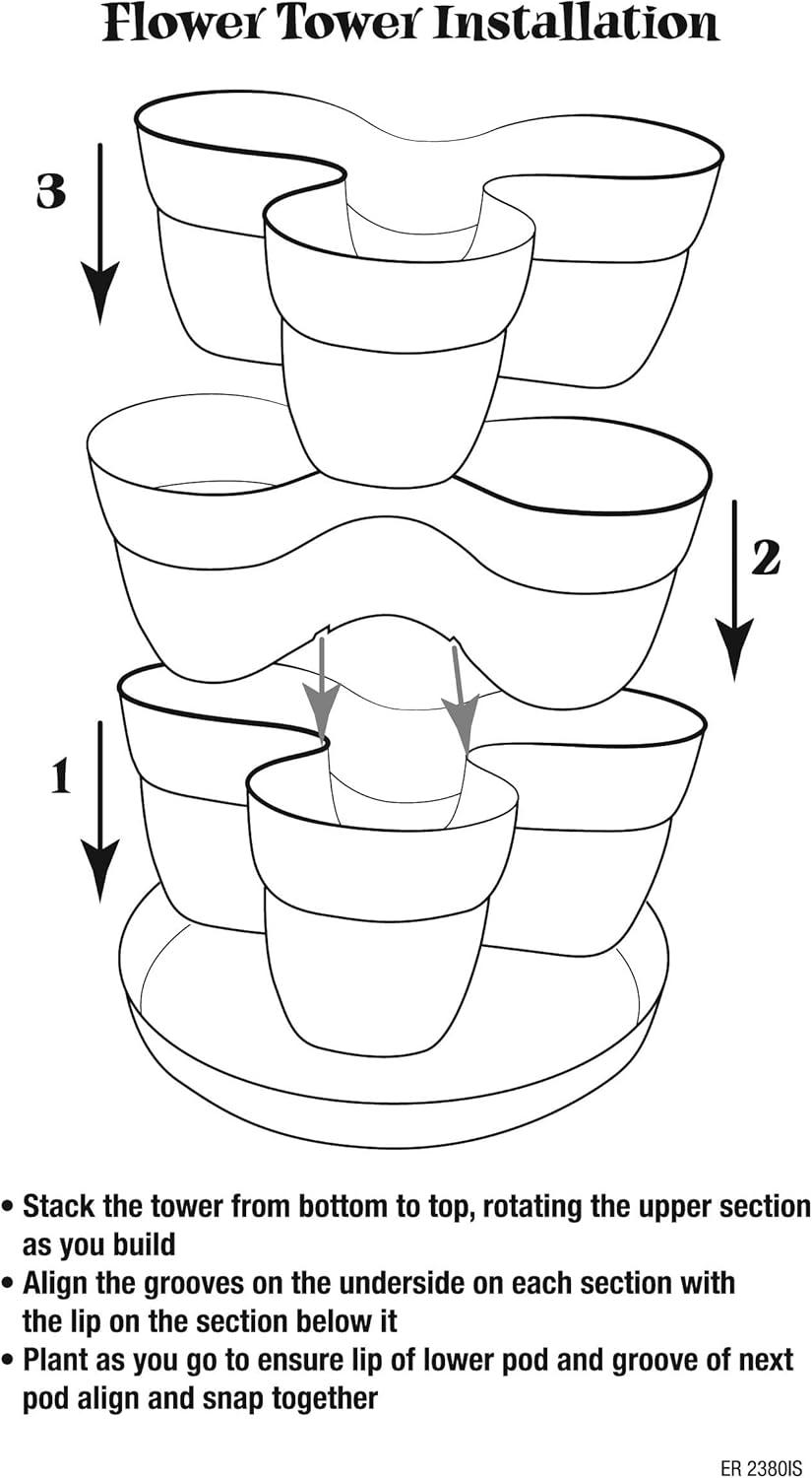 Bloomers Stackable Flower Tower Planter â Holds up to 9 Plants â Great Both Indoors and Outdoors â Terracotta