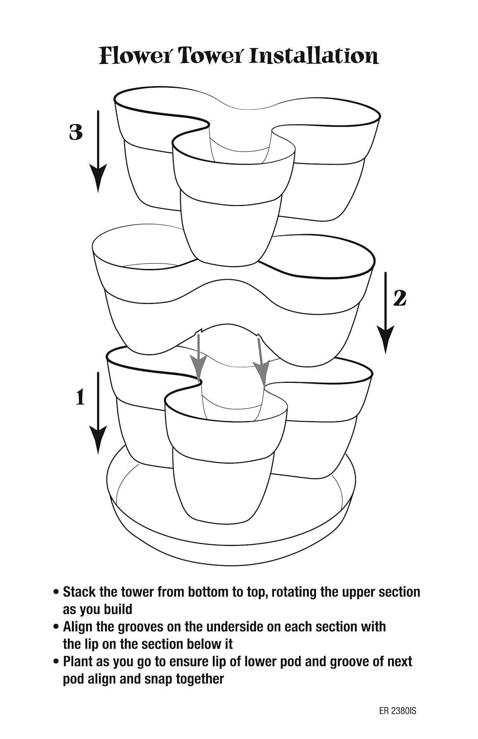 Bloomers Stackable Flower Tower Planter â Holds up to 9 Plants â Great Both Indoors and Outdoors â Terracotta