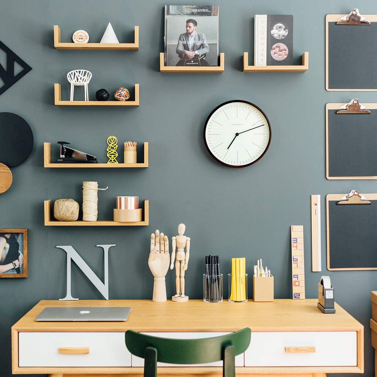 NEWGATE® Mr Clarke - Modern Minimalist - A Small Scandi-Inspired Wall Clock with a Modern Plywood Case for Home Living/Dining Room or Office HWD 28 x 28 x 4.5cm (Dark Plywood & Marker Dial)