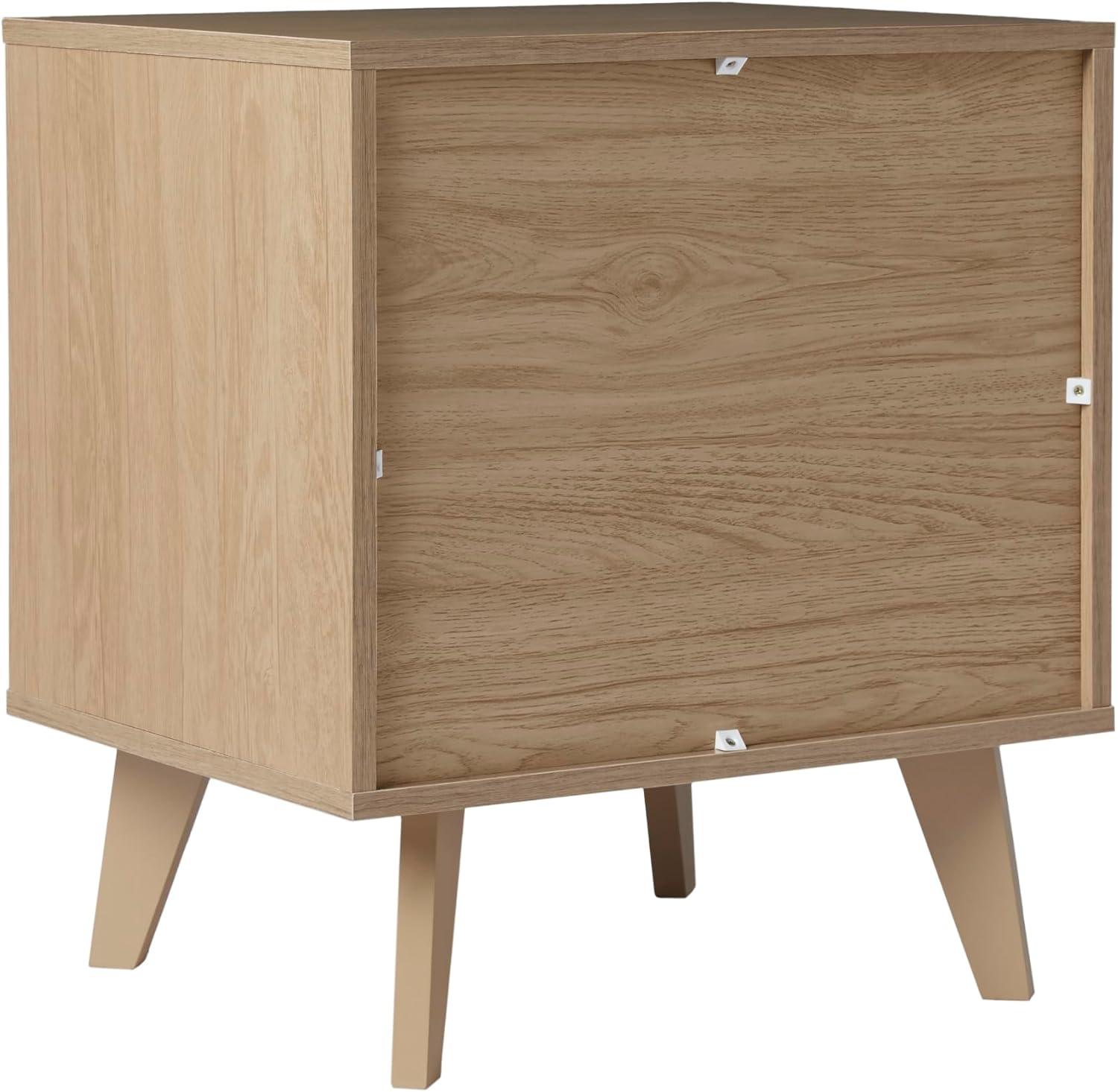 Riviera Mid-Century Modern 1-Drawer Nightstand with Open Cubby