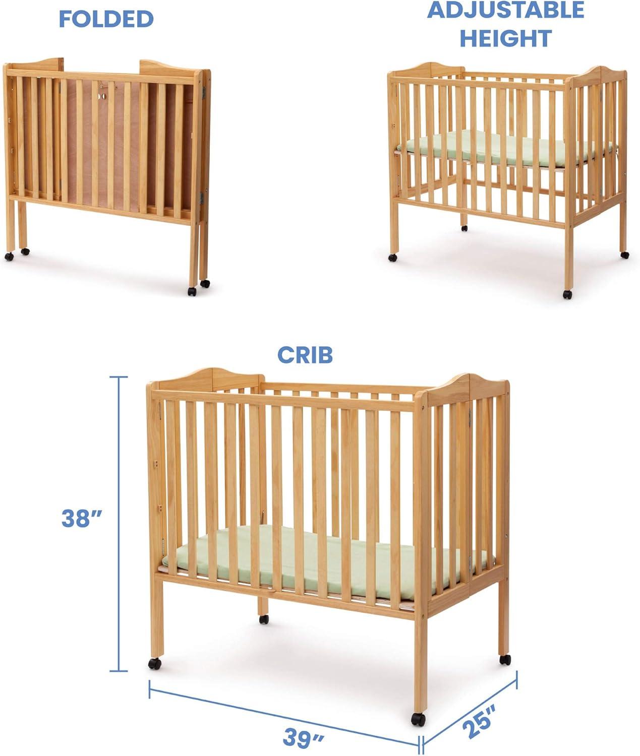 Delta Children Folding Mini Portable Crib with Mattress