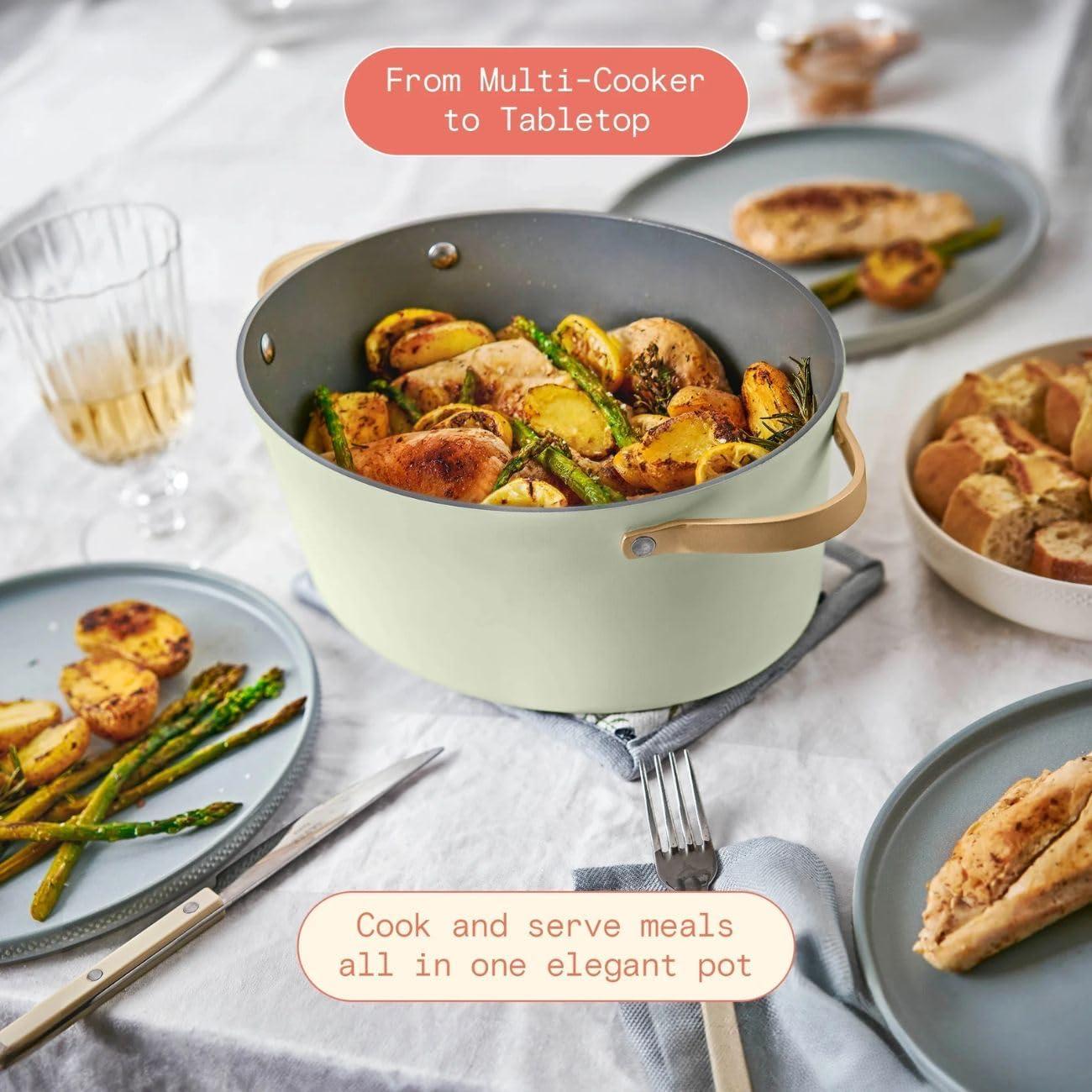 Beautiful 10 in 1, 6 Qt Electric Multi-Cooker, Sage Green by Drew Barrymore