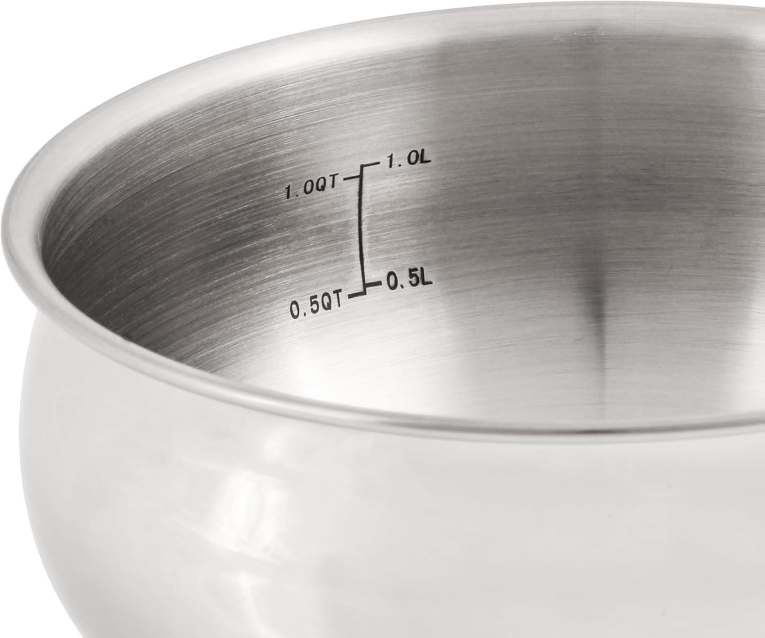 BergHOFF Belly Shape 18/10 Stainless Steel 6.25" Sauce Pan with Glass Lid 1.5Qt.
