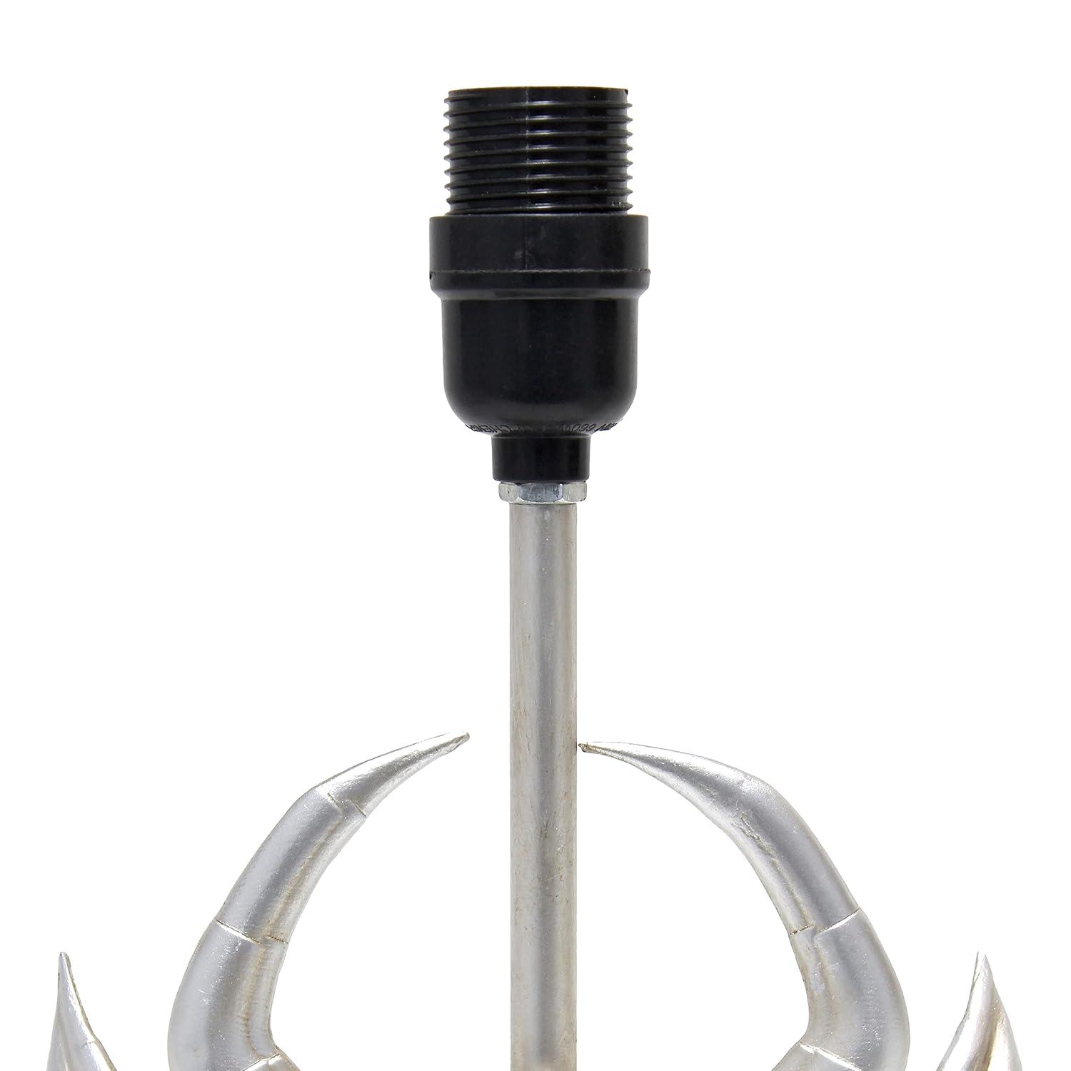 Simple Designs 18.25" Shoreside Tall Coastal Pinching Crab Shaped Bedside Table Desk Lamp White: Nautical Decor, ETL Listed