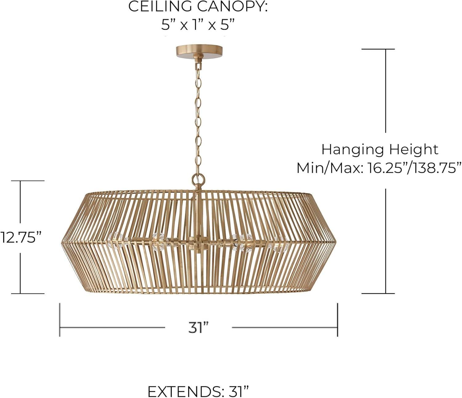 Kaiya 6 - Light Dimmable Cage Chandelier