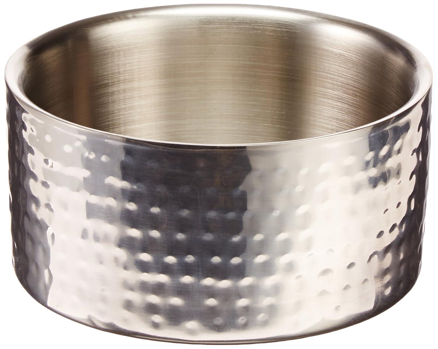 Silver Hammered Stainless Steel 6" Double Wall Bowl