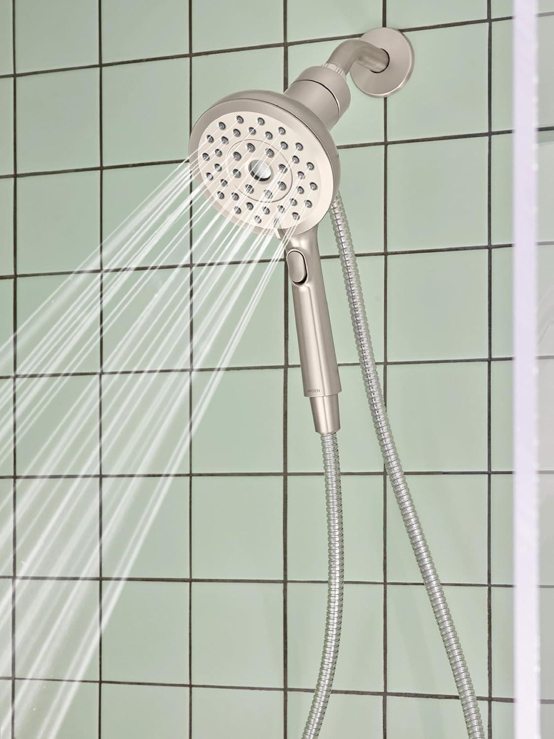 Nickel Handheld Shower Head with Magnetix Docking System