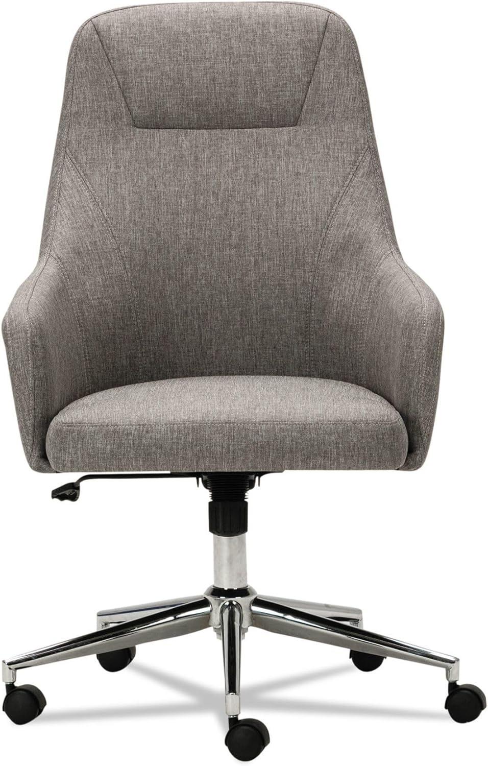 Alera Alera Captain Series High-Back Chair, Supports Up to 275 lb, 17.1" to 20.1" Seat Height, Gray Tweed Seat/Back, Chrome Base