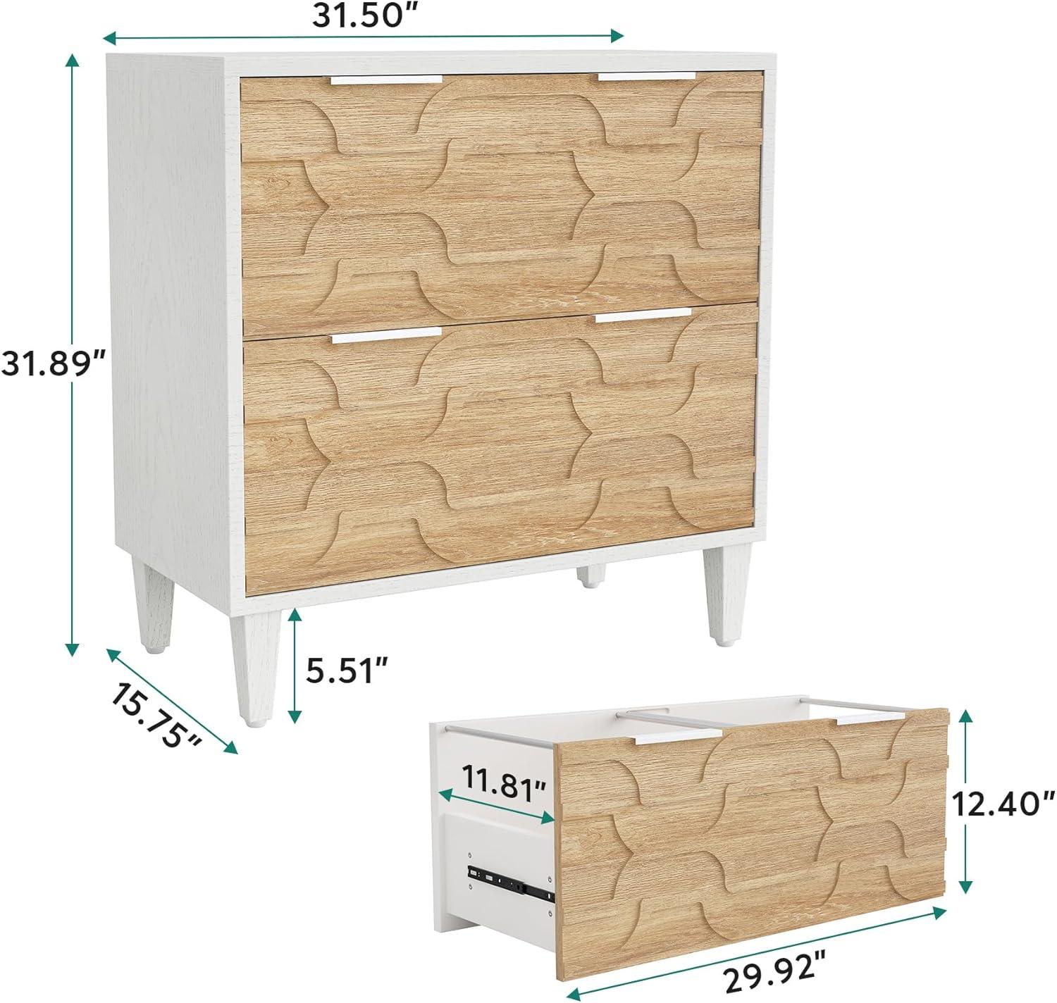 LITTLE TREE 2 Drawer Lateral File Cabinet Beige