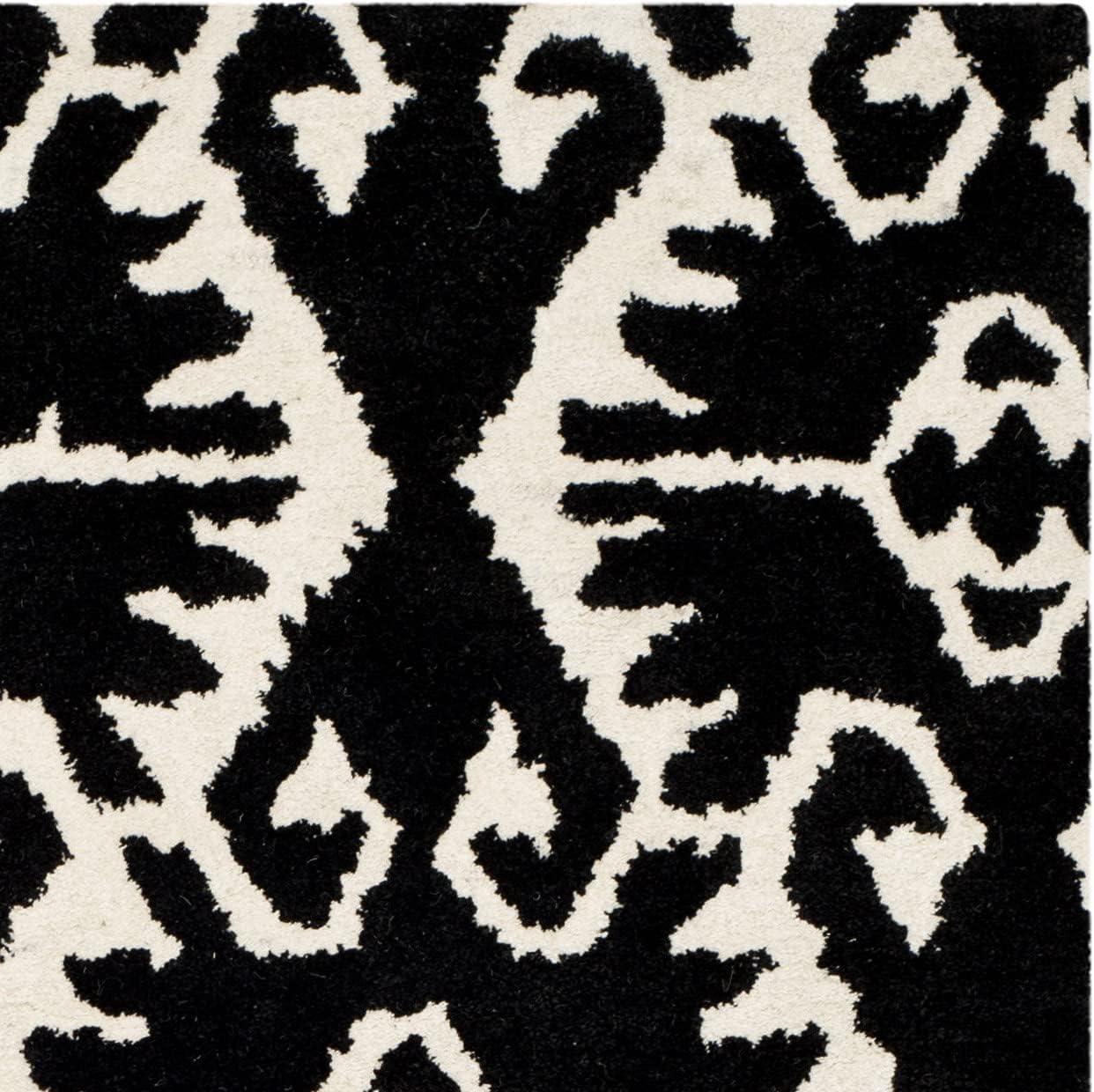 Wyndham WYD323 Hand Tufted Indoor Area Rug - Black/Ivory - 6'x9' - Safavieh.