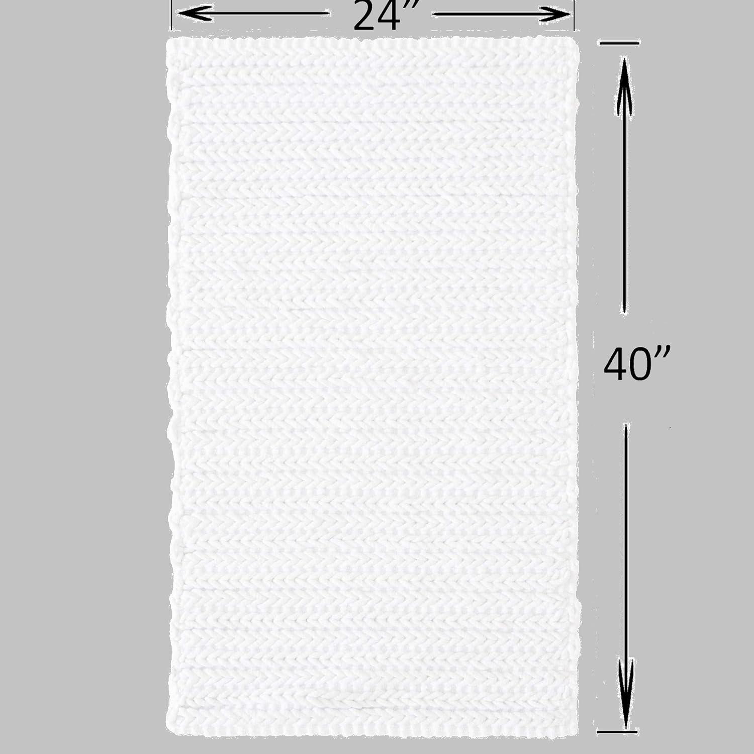 Lasso 100% Cotton Chenille Chain Stitch Non-Slip Bath Rug