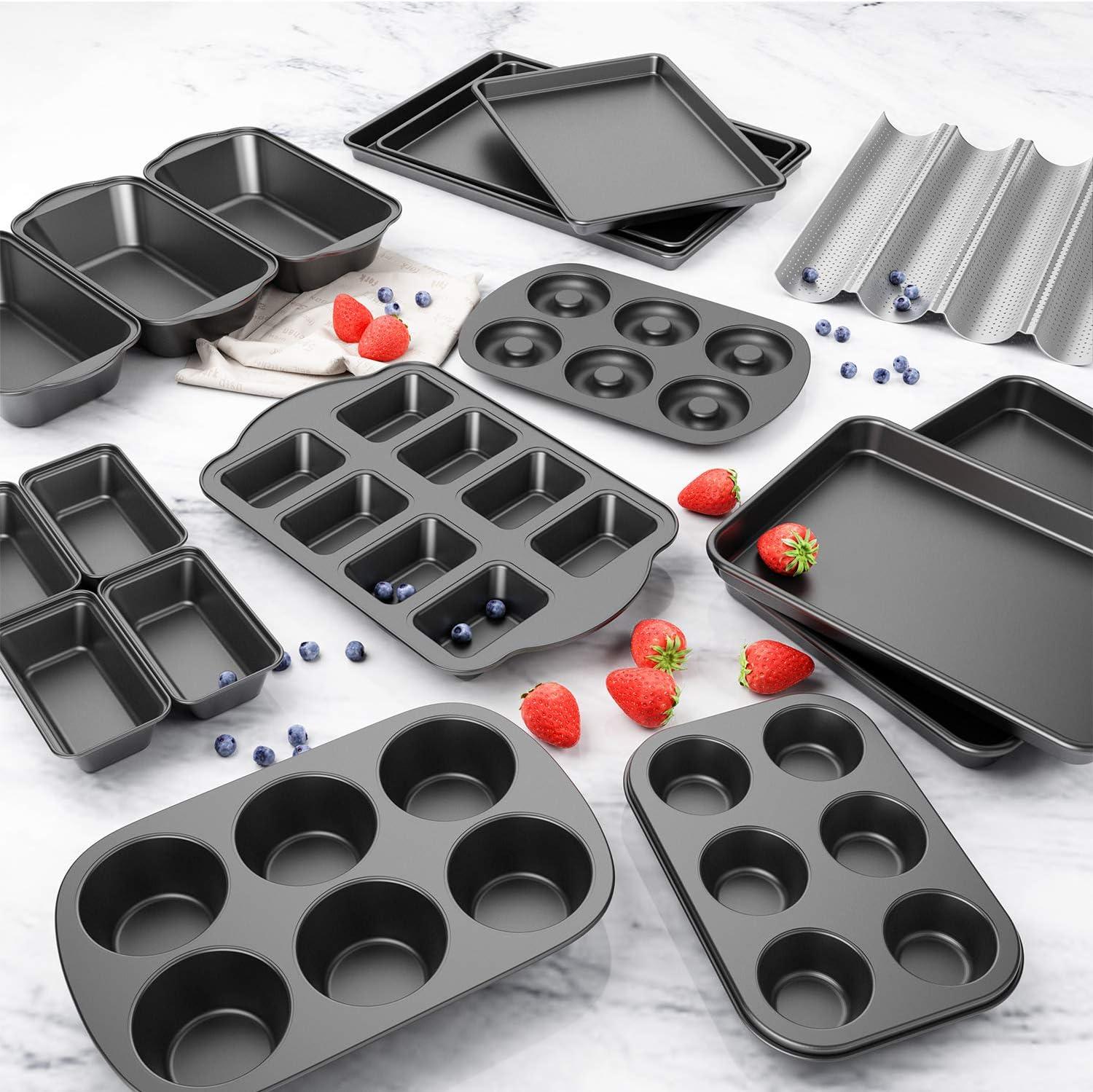 3 Pack Nonstick Muffin Pan, Carbon Steel Cupcake Pan, Easy to Clean and Perfect for Making Muffins or Cupcakes, 6 Cup Jumbo