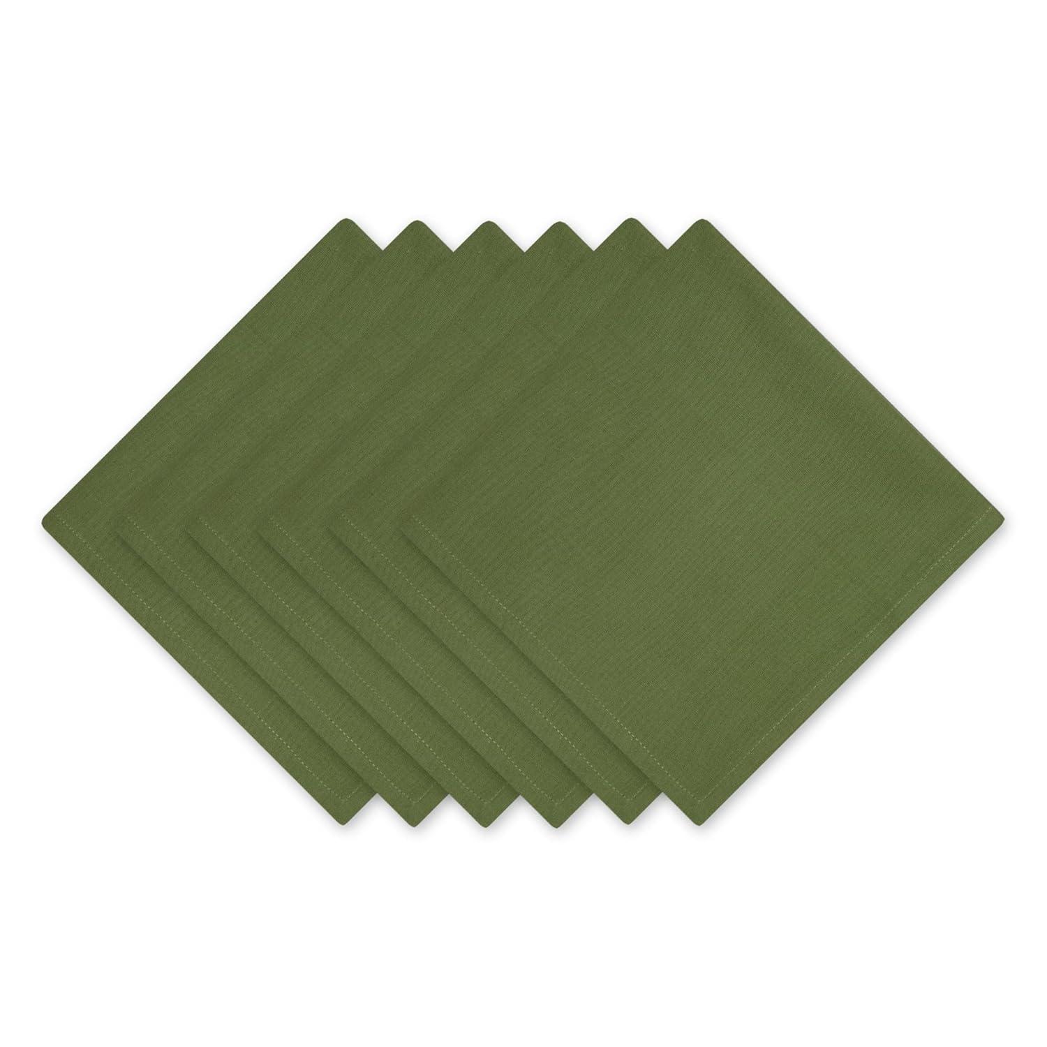 Design Imports  Solid Cotton Napkin Set 6 Piece, Antique Green, 20X20"