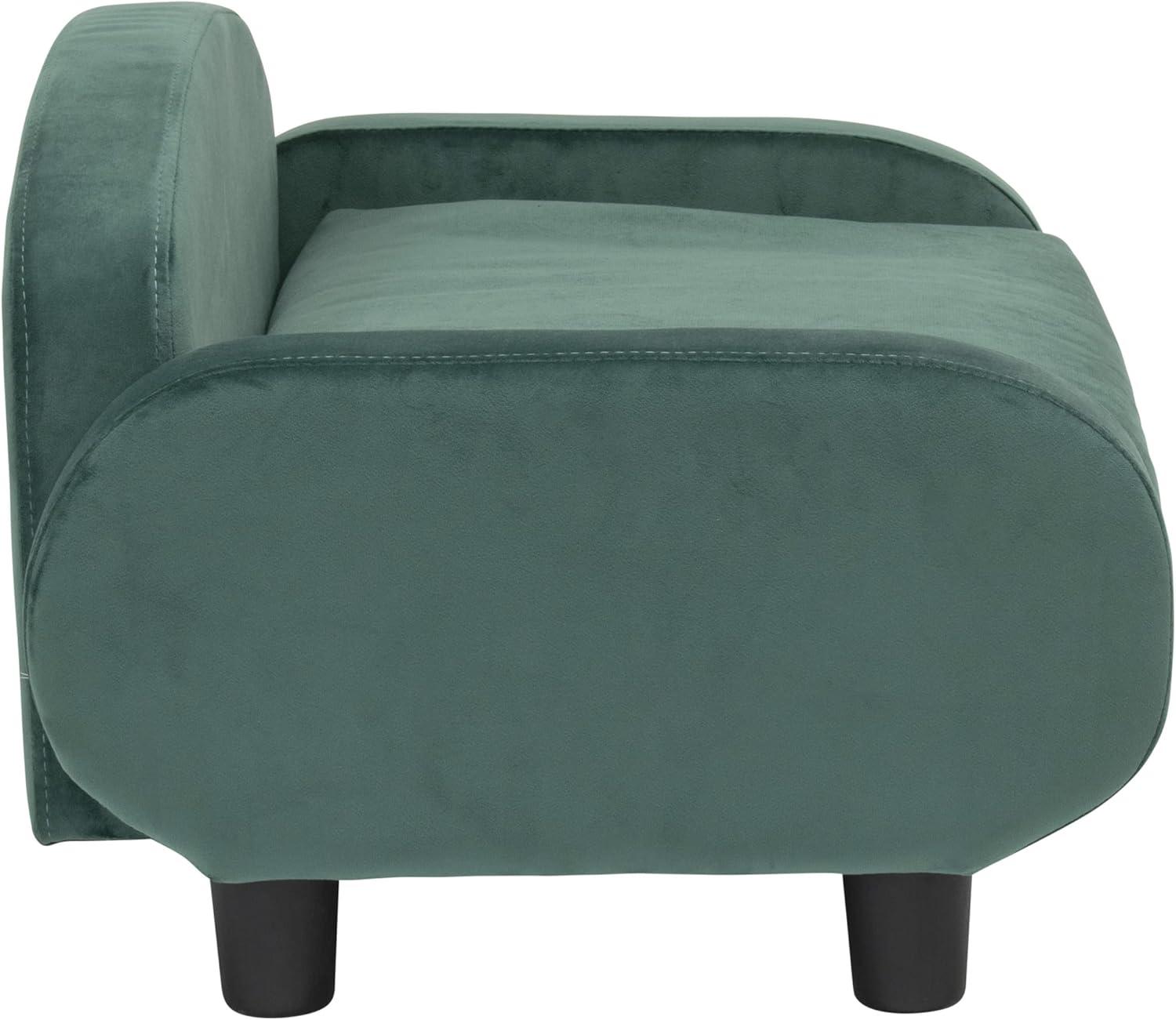 Paws & Purrs Modern Pet Sofa 31.5" Wide Low Back Lounging Bed with Removable Mattress Cover in Espresso / Teal - 61014