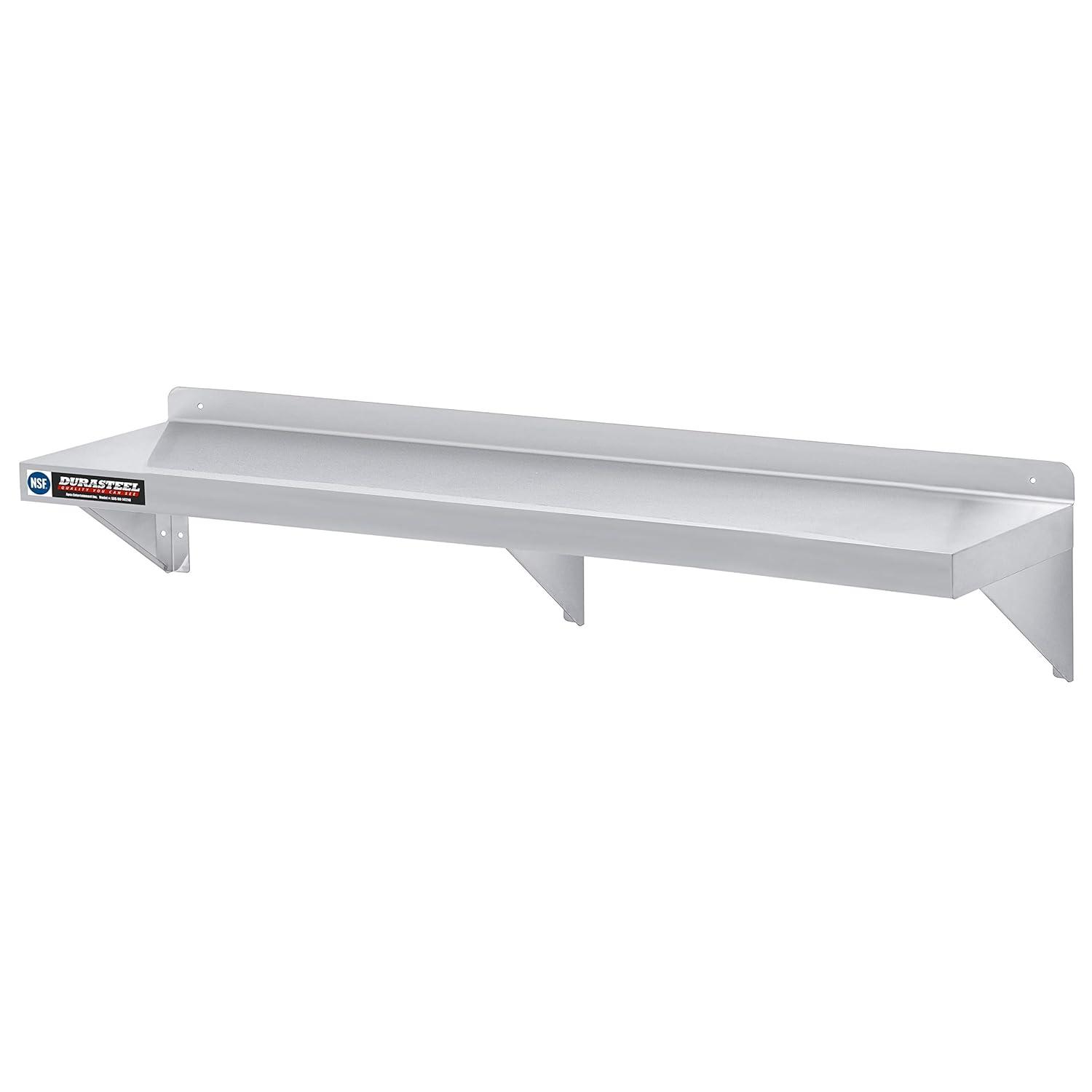 DuraSteel Stainless Steel Wall Shelf - 72" Wide x 14" Deep Commercial Grade - NSF Certified