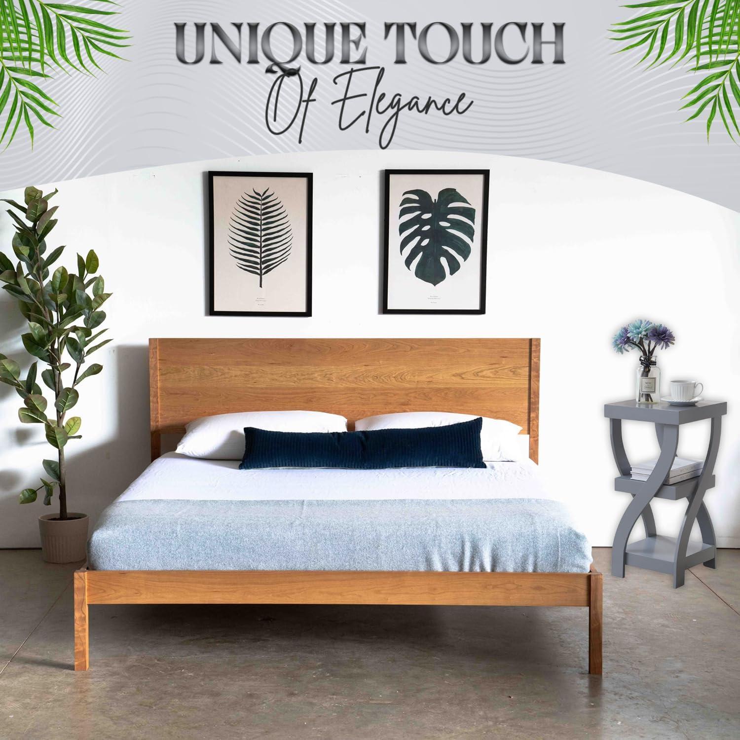 Lark Manor™ Aurianne 3 Tier End Table - Square End Table - Table for Bedroom - End Table with Shelves - Bedside Nightstand - Wooden Table Night Stand - 3 Shelf Small Bookshelf