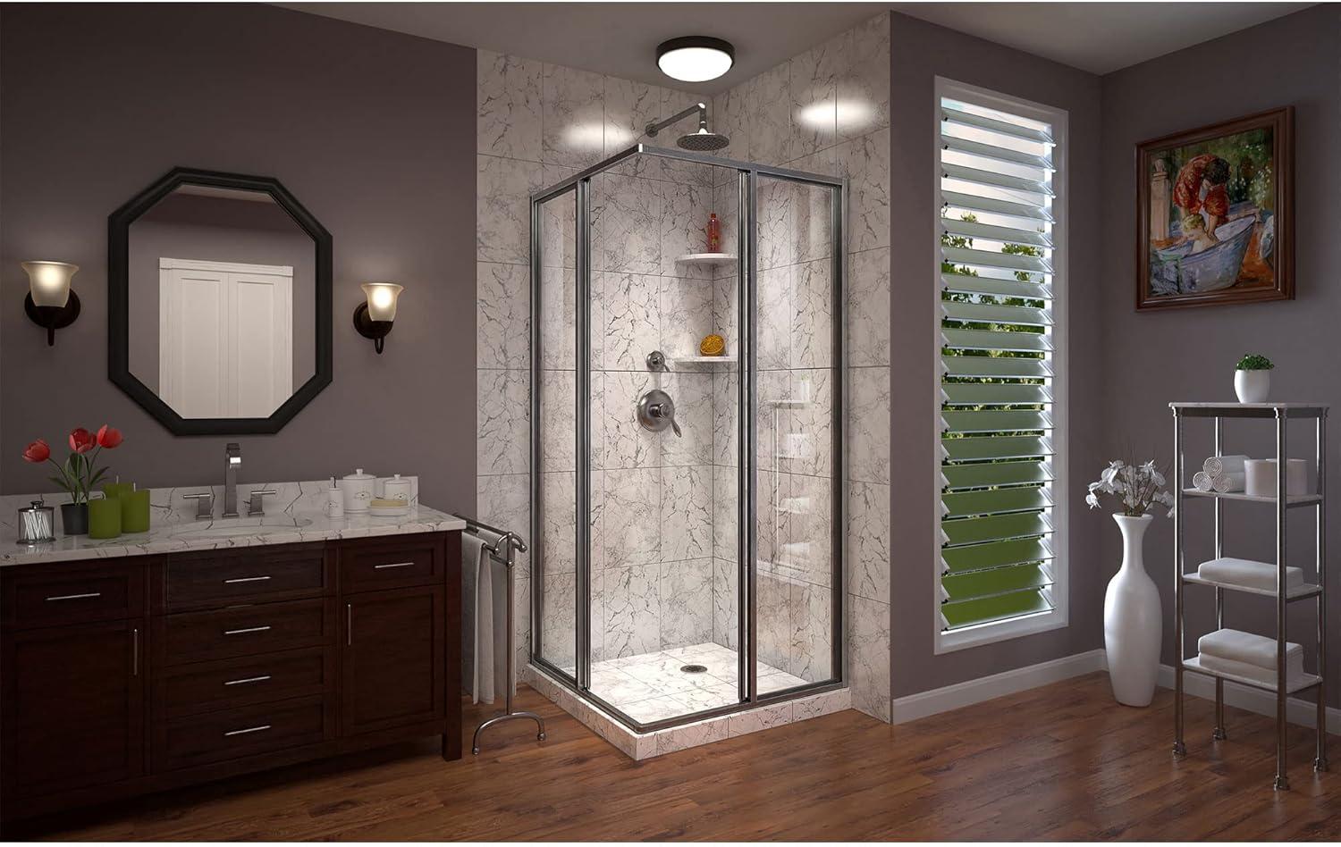 DreamLine Cornerview 34 1/2 in. D x 34 1/2 in. W x 72 in. H Framed Sliding Shower Enclosure